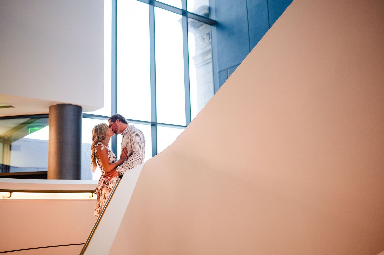 Minimalist architectural composition with angled walls and natural light.