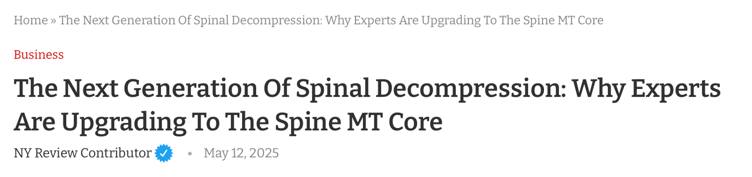 Article about next generation 3-axis control spinal decompression technology advancements.