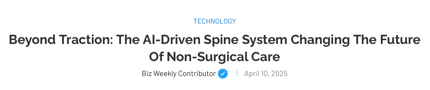 Article about breakthrough 3D non-surgical spinal decompression system technology.