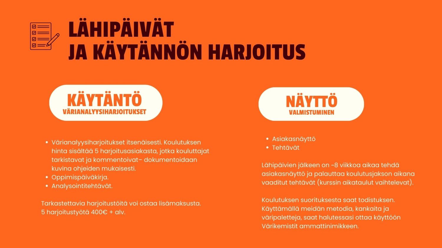 Värianalyysikoulutus