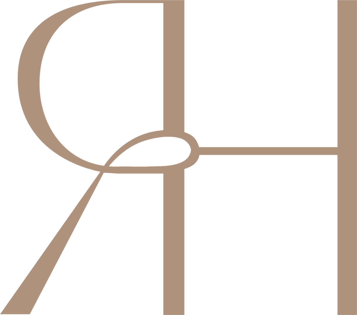 Modern minimalist typography in light brown against white background.