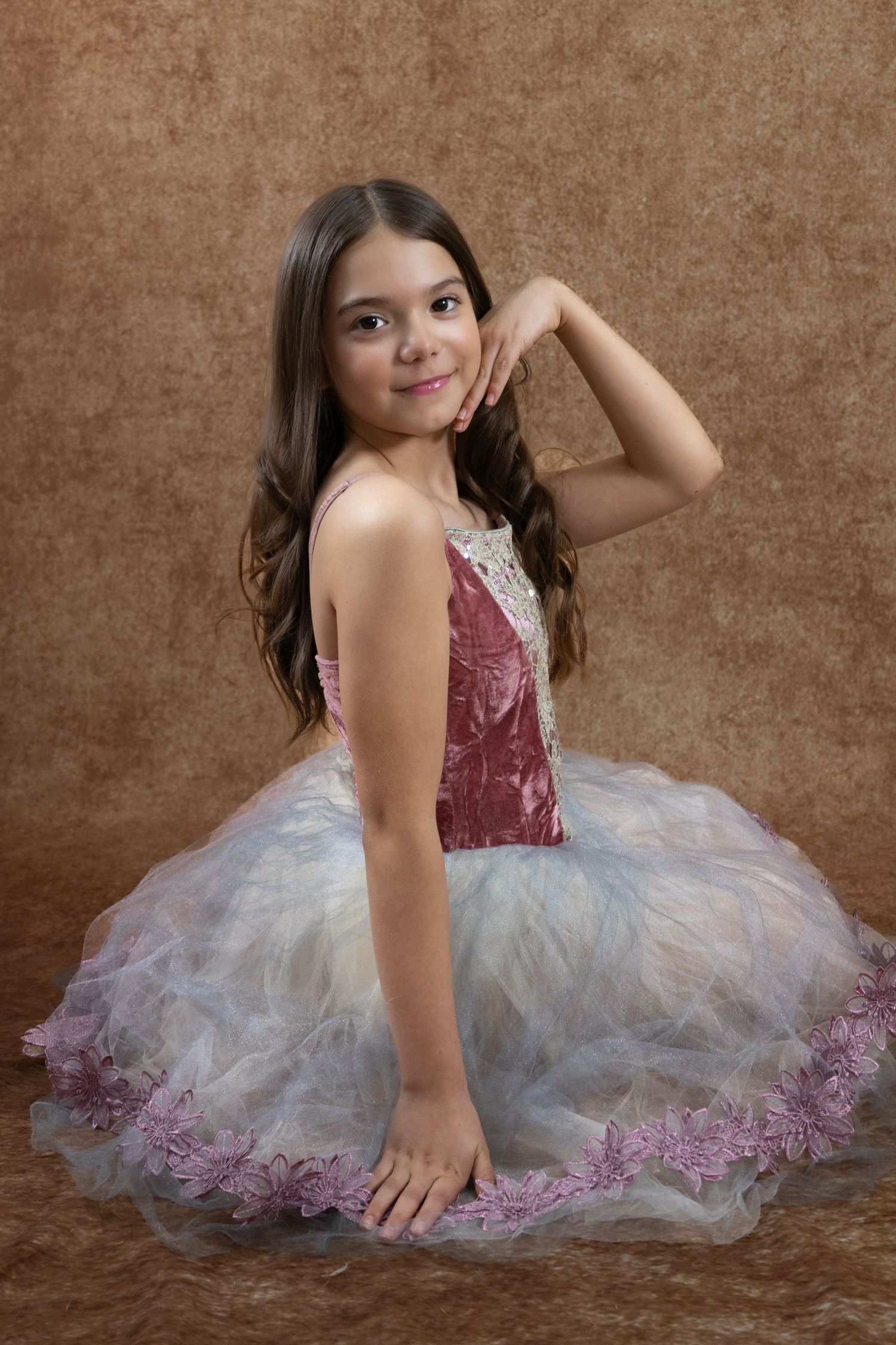 Ballerina in ornate pink tutu fine art children portraiture by Bespoke Studio