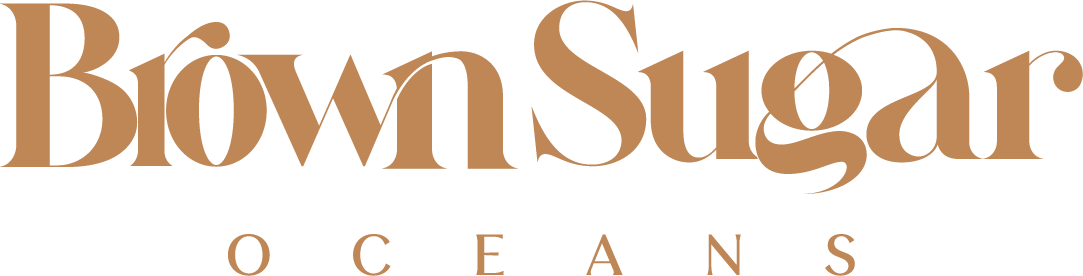 Brown Sugar Oceans brand logo in elegant golden typography on a white background.