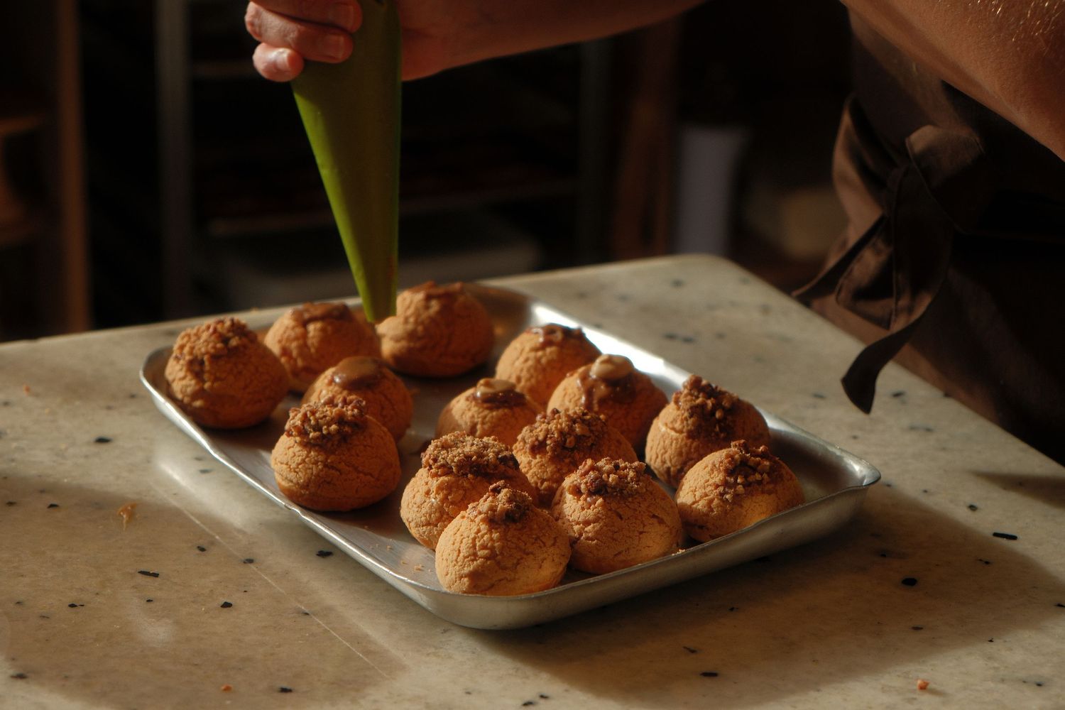 Fresh baked choux, goods and patisserie at Le Choux Bakery Notting Hill