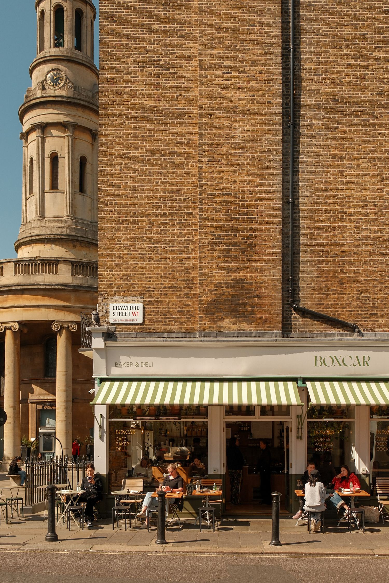 Lifestyle café scene at Boxcar brunch restaurant in Marylebone. London