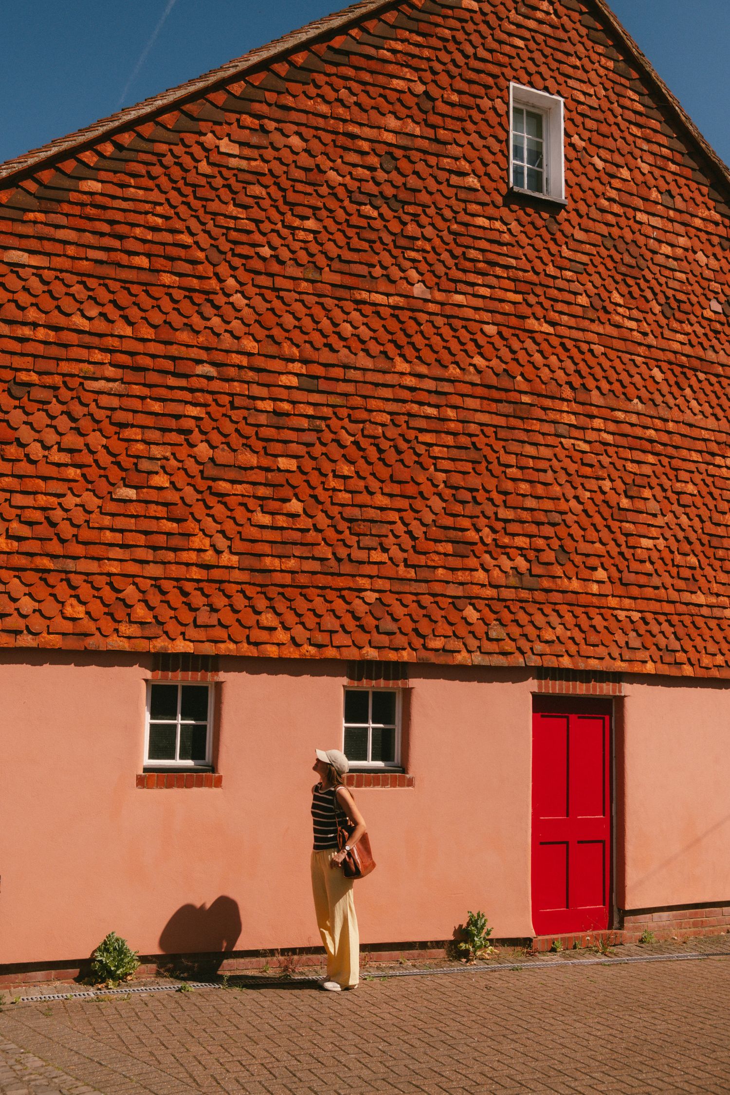 Pink residential house exterior on Chesham, Buckinghamshire