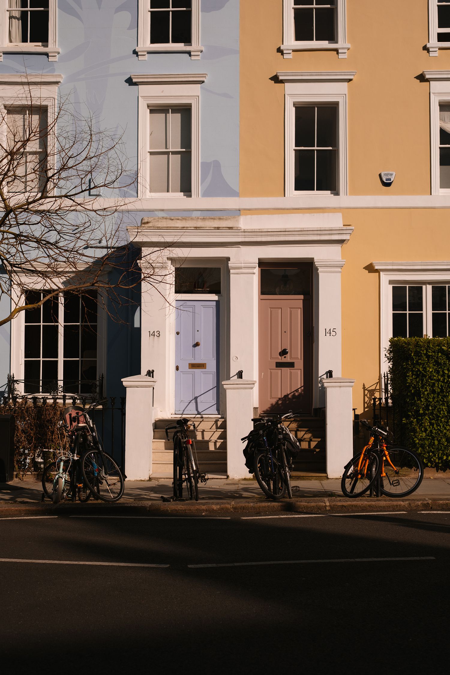 soft shadows, sunset in Blenheim Road, Notting Hill London