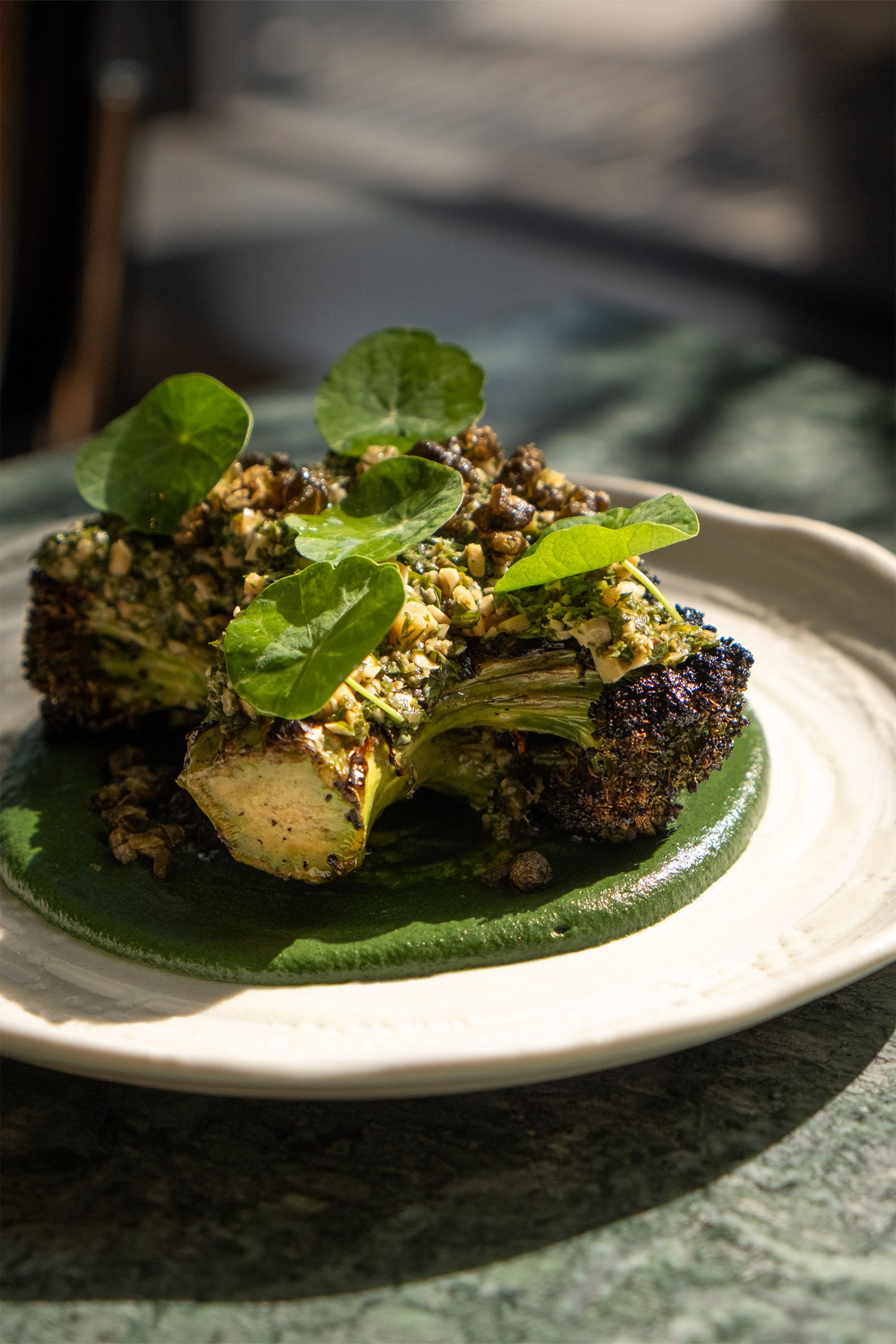 Elegant food styling at Margot Green restaurant in London