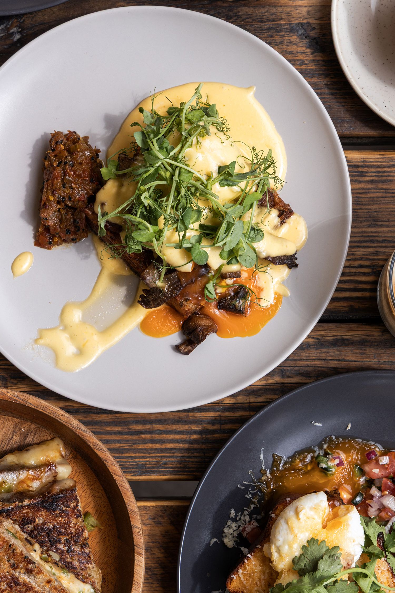 Coffee and brunch dishes at Common Ground Café in Finsbury Park London