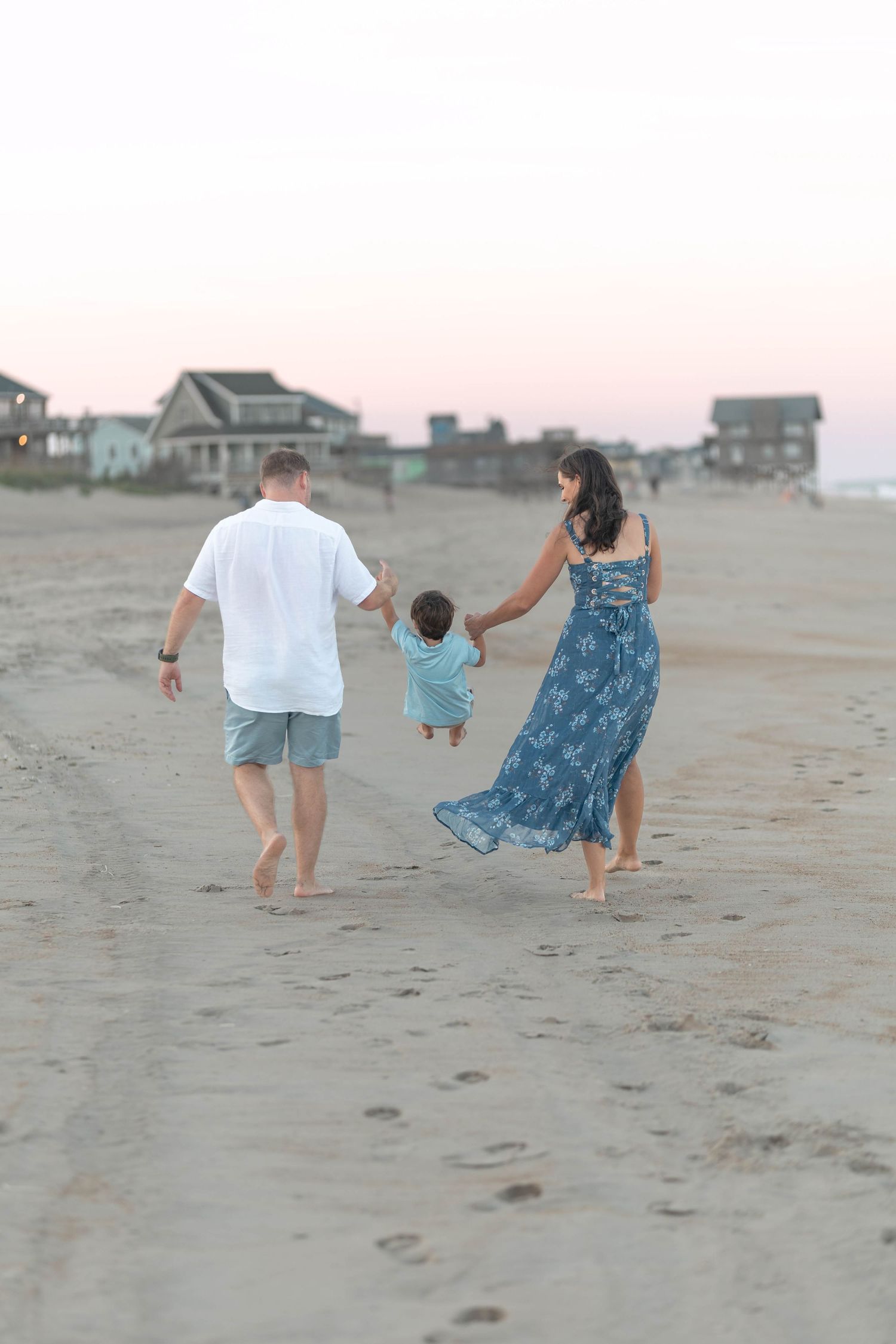 Beach family session in the outer banks of North Carolina at sunset