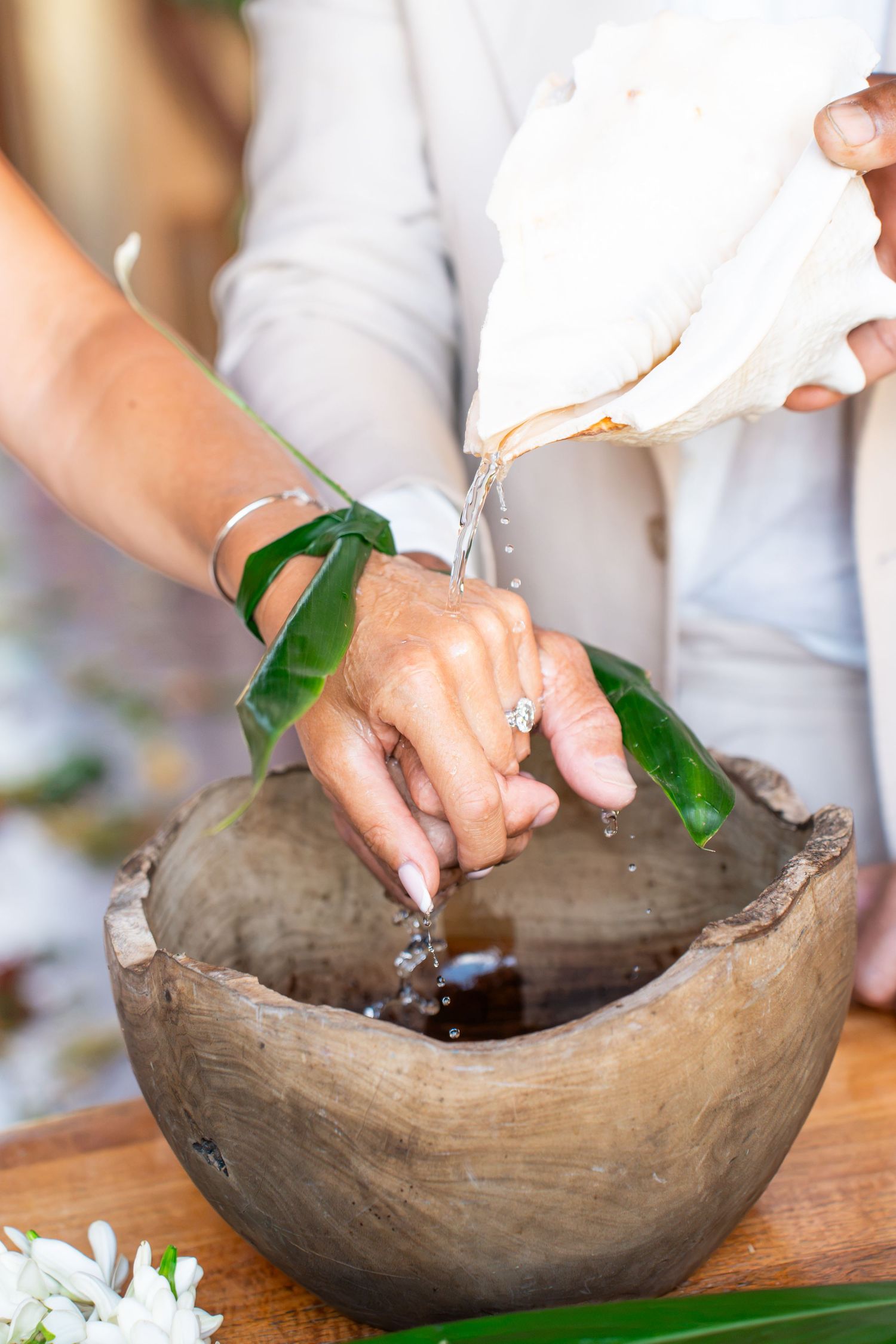 Traditional Polynesian wedding ritual during a Bora Bora destination wedding ceremony