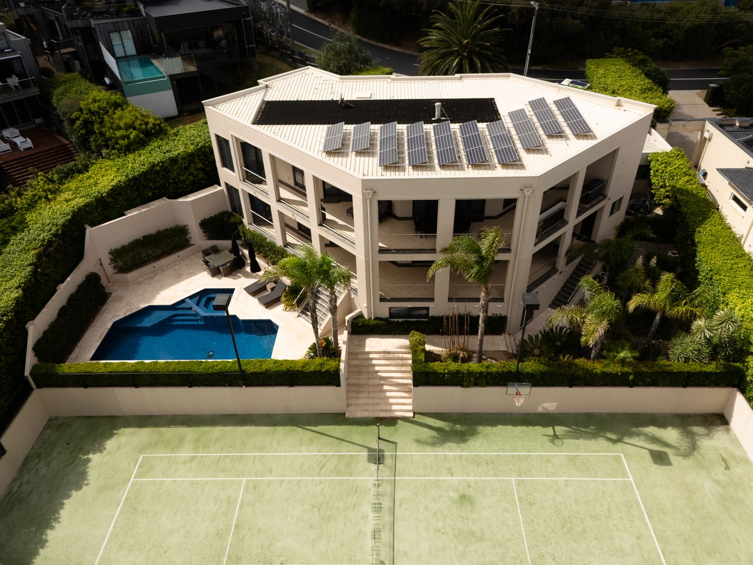 Aerial drone photography of a high-end residential property in Mount Eliza, captured by BW Imagery for architectural and property marketing