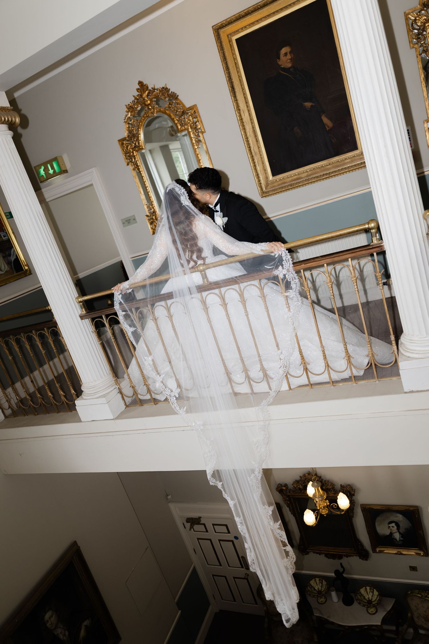 Bride and groom within Melville castle Edinburgh wedding photographer James Bailey Photography
