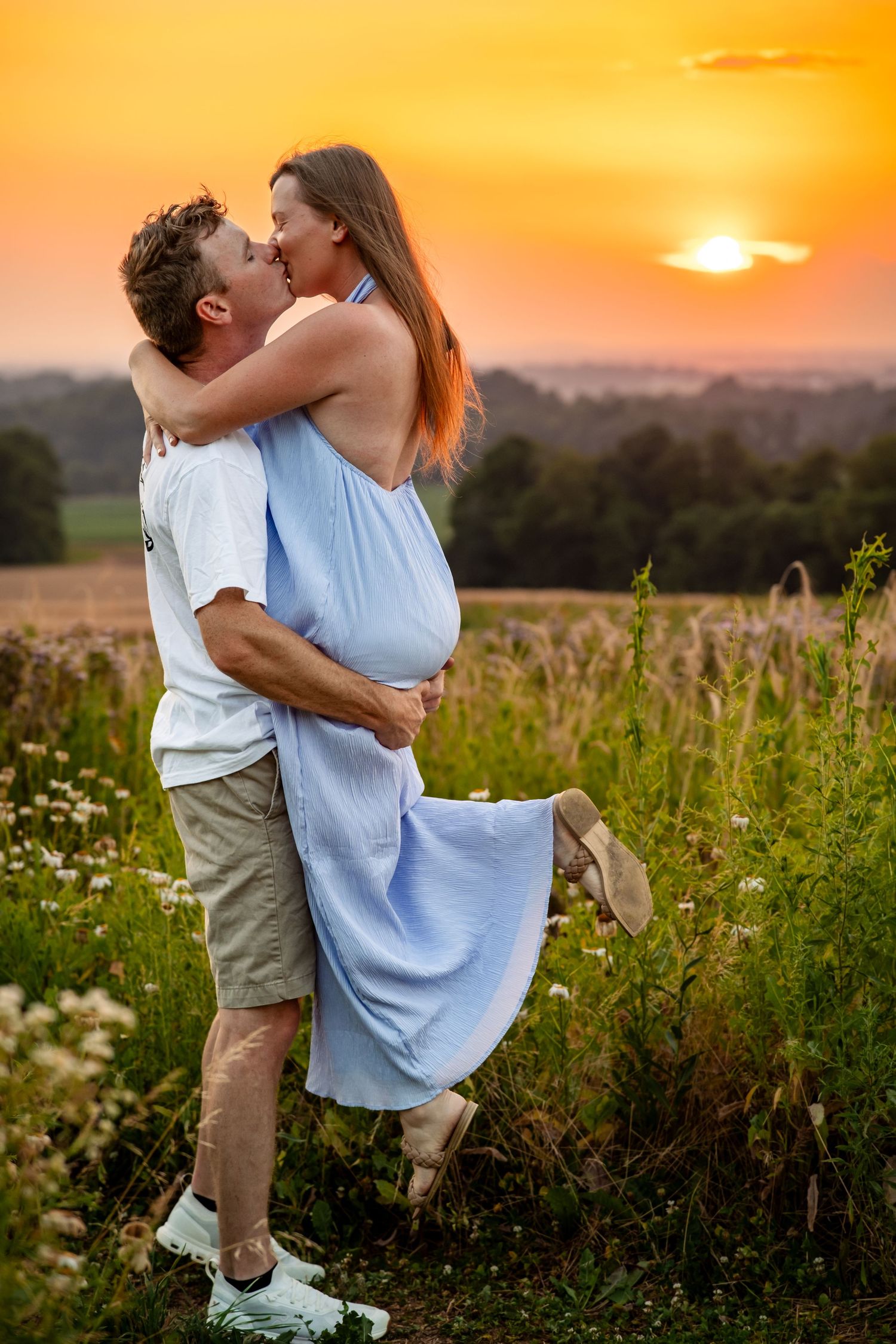 sunset couples portait session wildflower lookout Lancaster PA