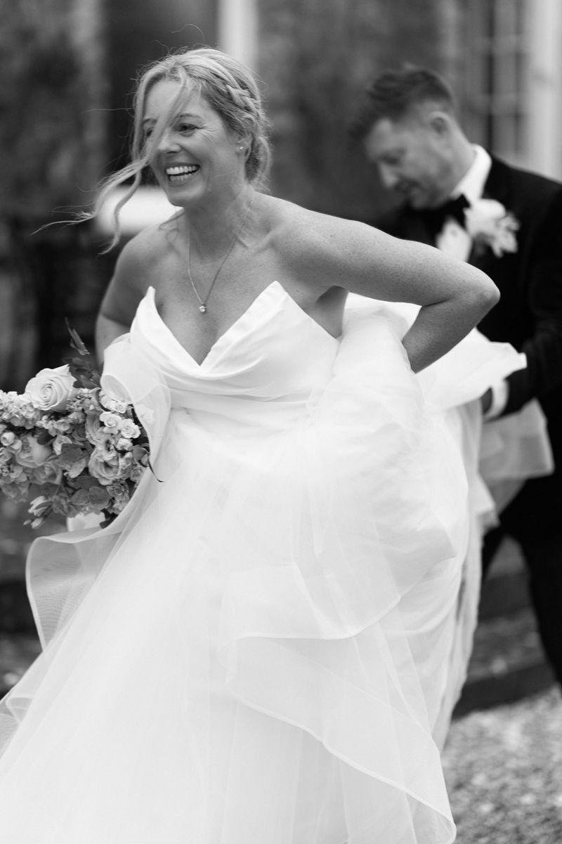 Wedding dress movement, detailed and candid shot - editorial wedding photographer Cheshire