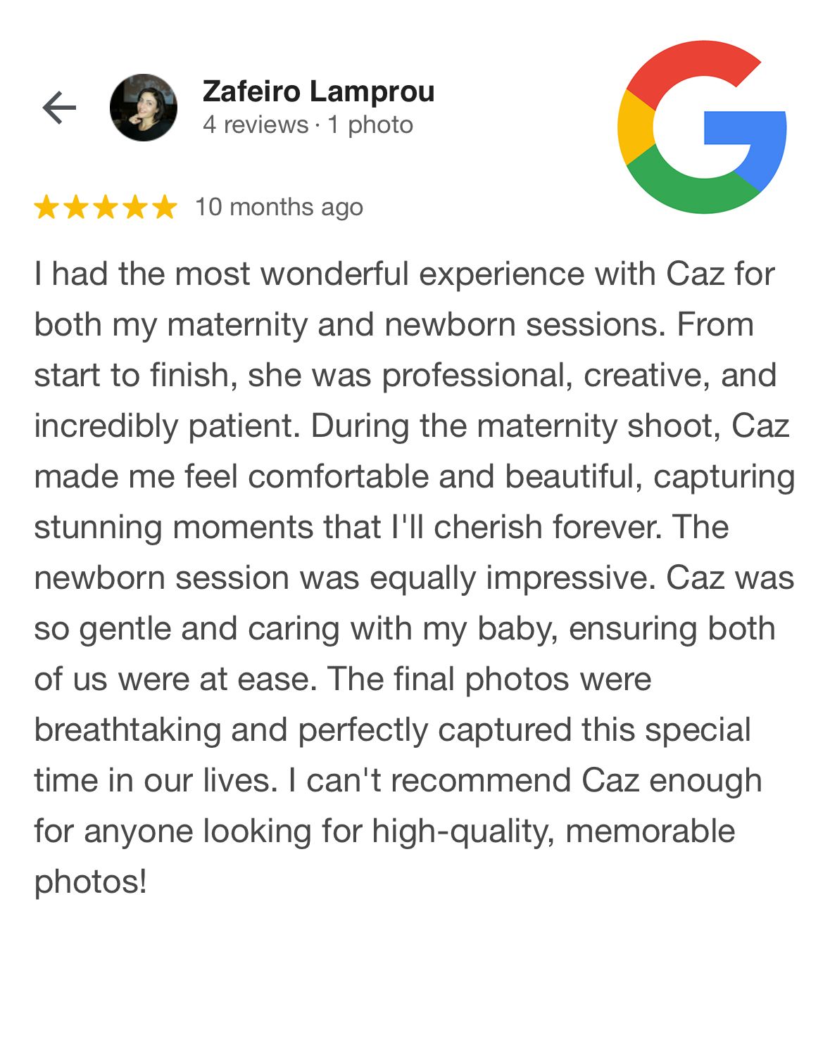 Caz Captures - Google Review 