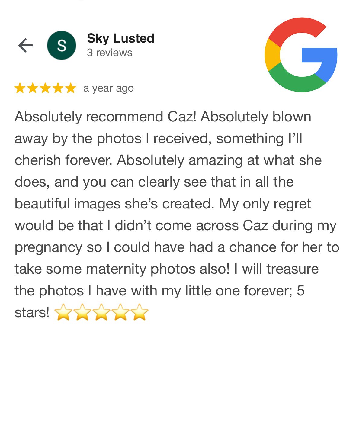 Caz Captures - Google Review 