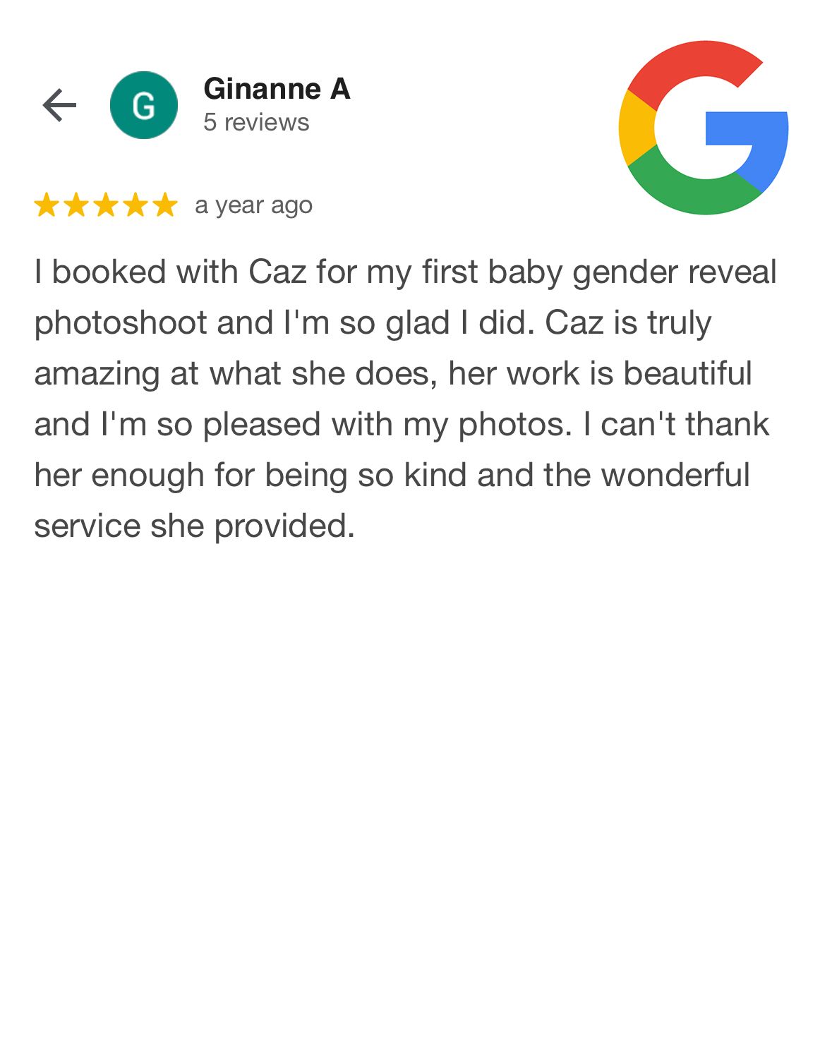Caz Captures - Google Review 