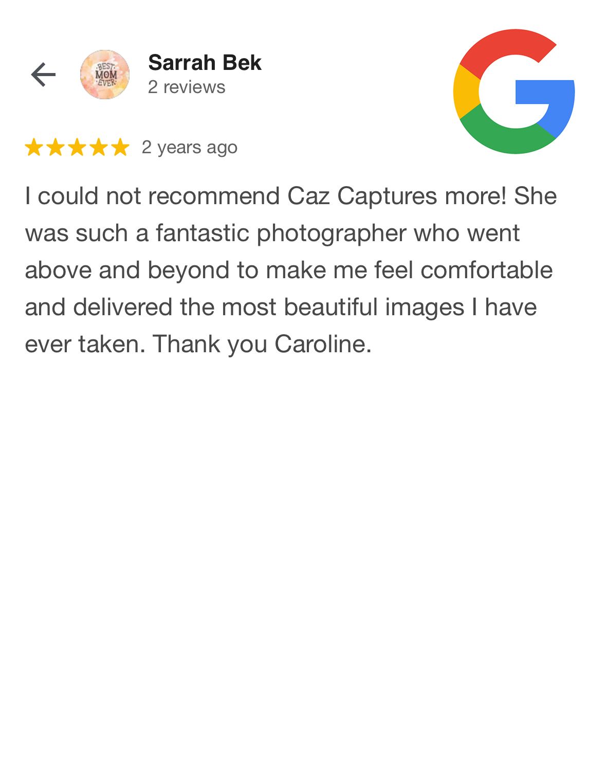 Caz Captures - Google Review 