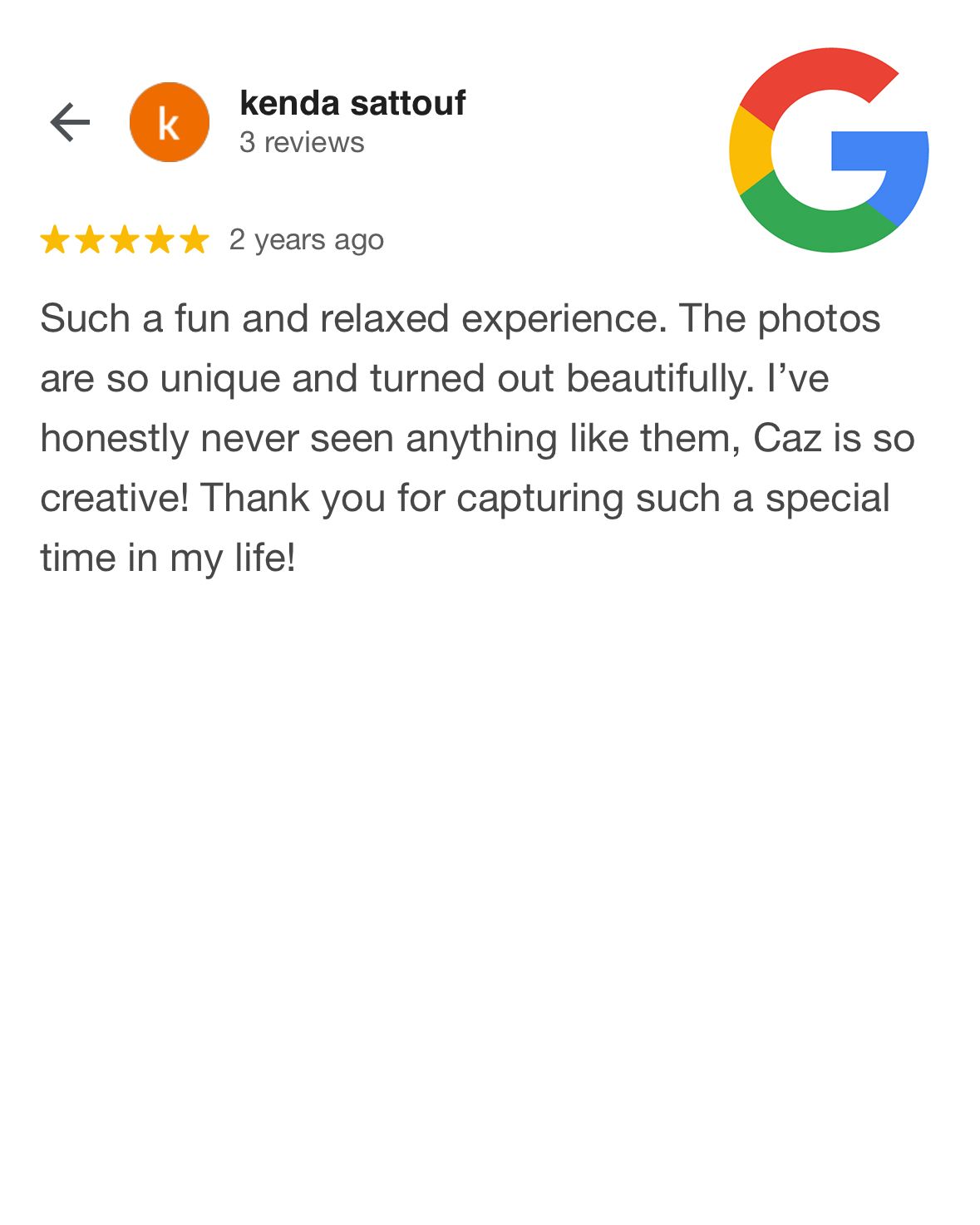 Caz Captures - Google Review 