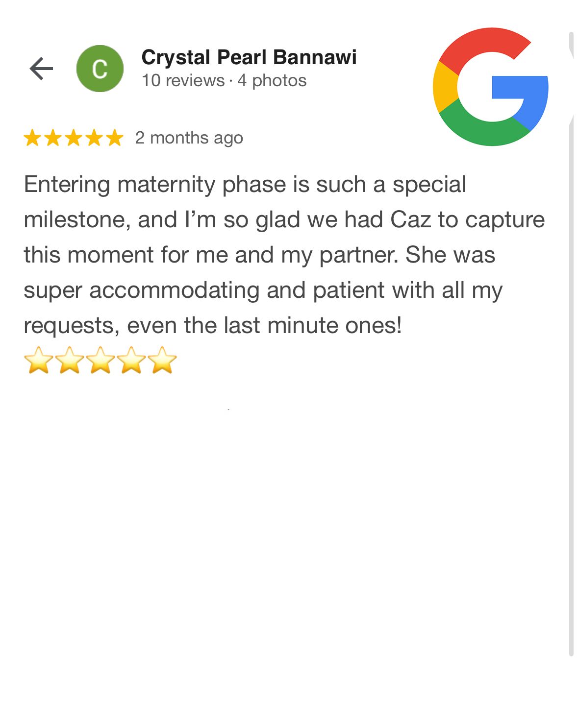 Caz Captures - Google Review 