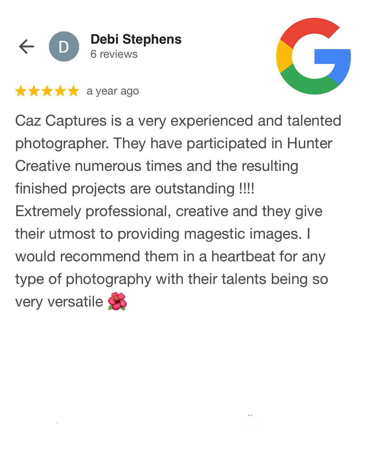 Caz Captures - Google Review 