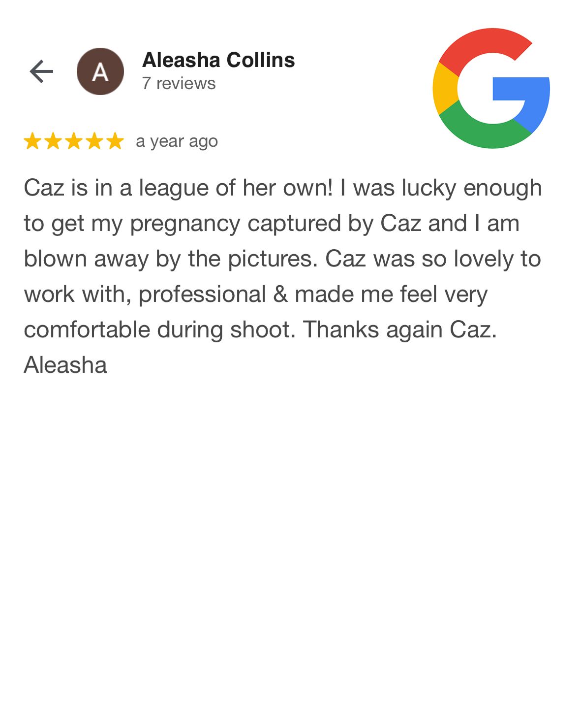 Caz Captures - Google Review 