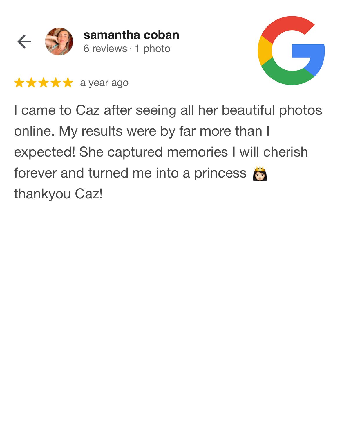 Caz Captures - Google Review 