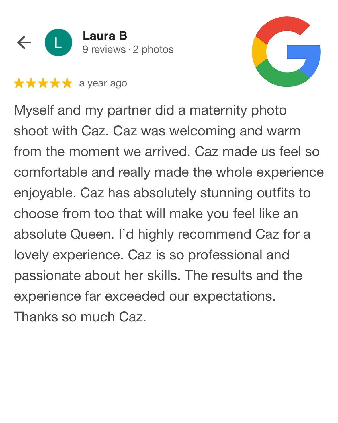 Caz Captures - Google Review 
