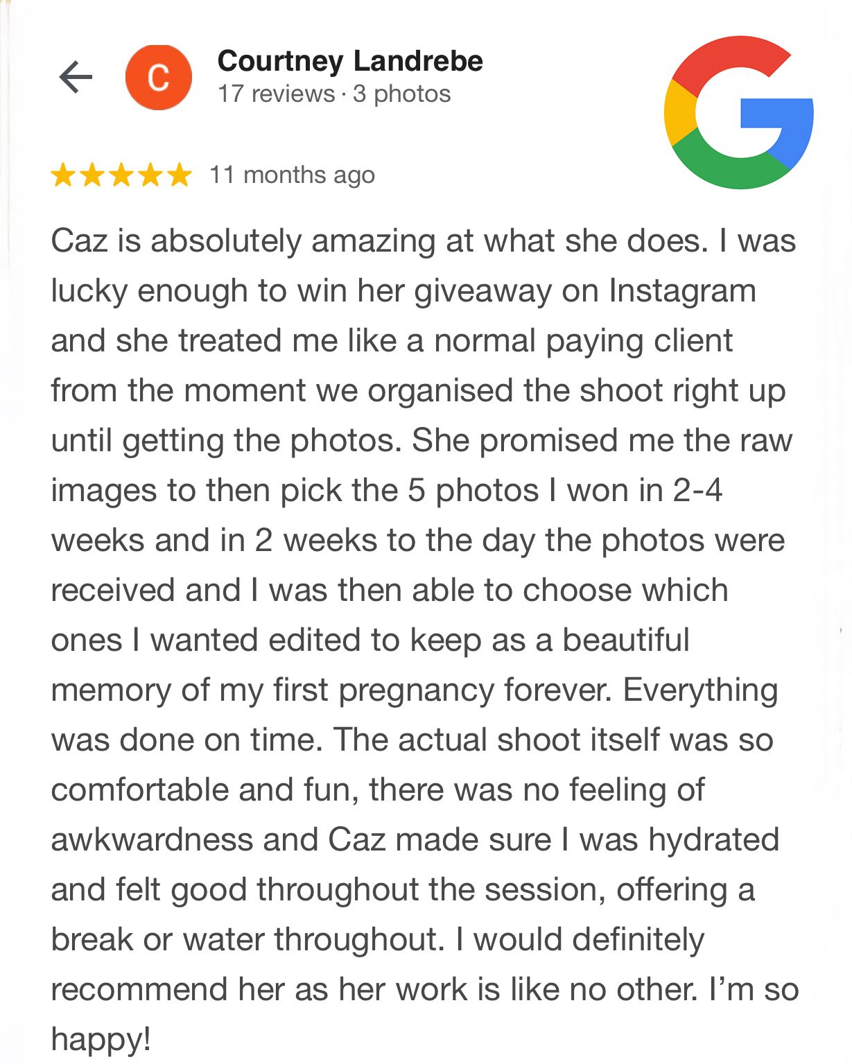 Caz Captures - Google Review 