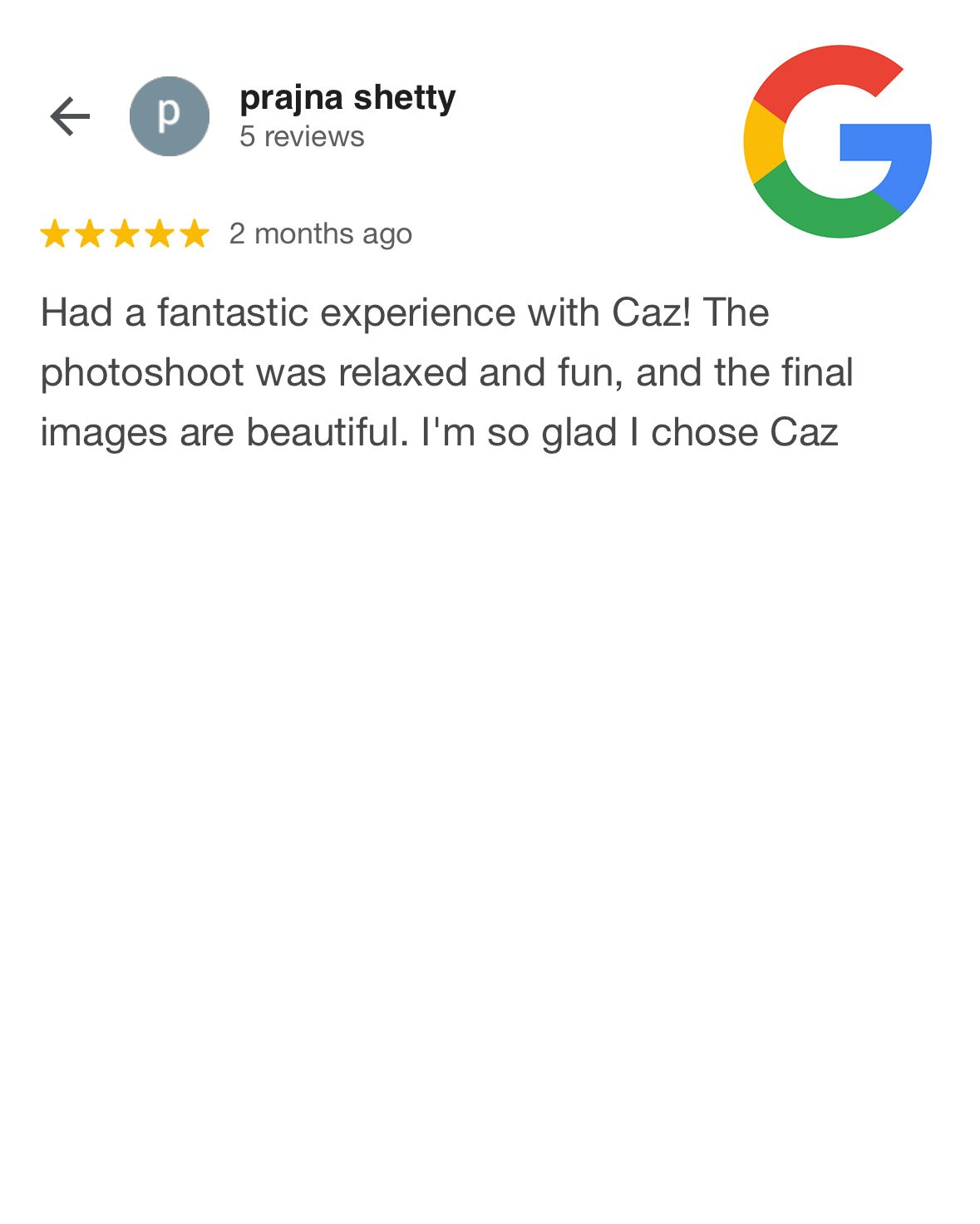 Caz Captures - Google Review 