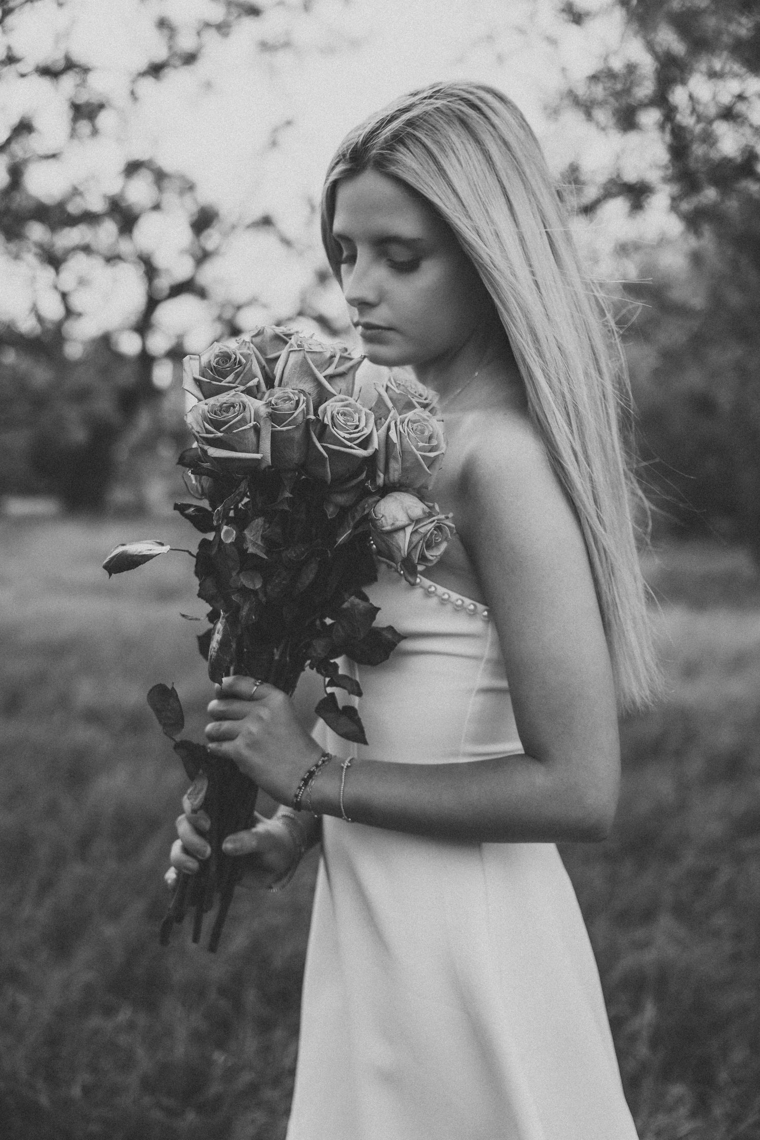 Black and white senior portrait session in Abilene, TX