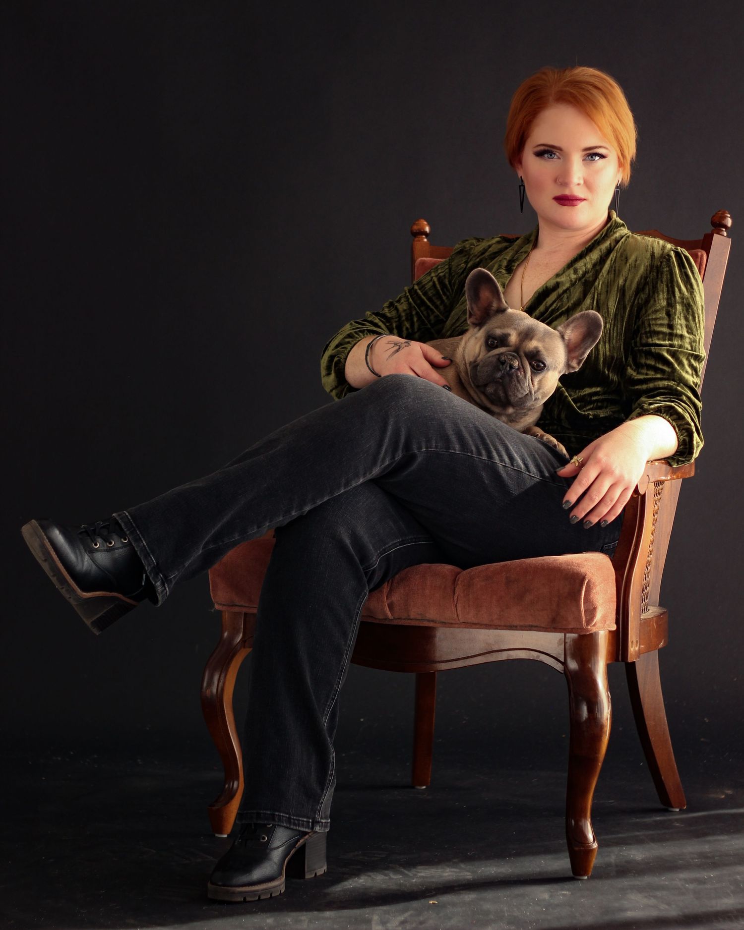 Creative branding photography in Abilene TX with moody lighting and cinematic portrait
