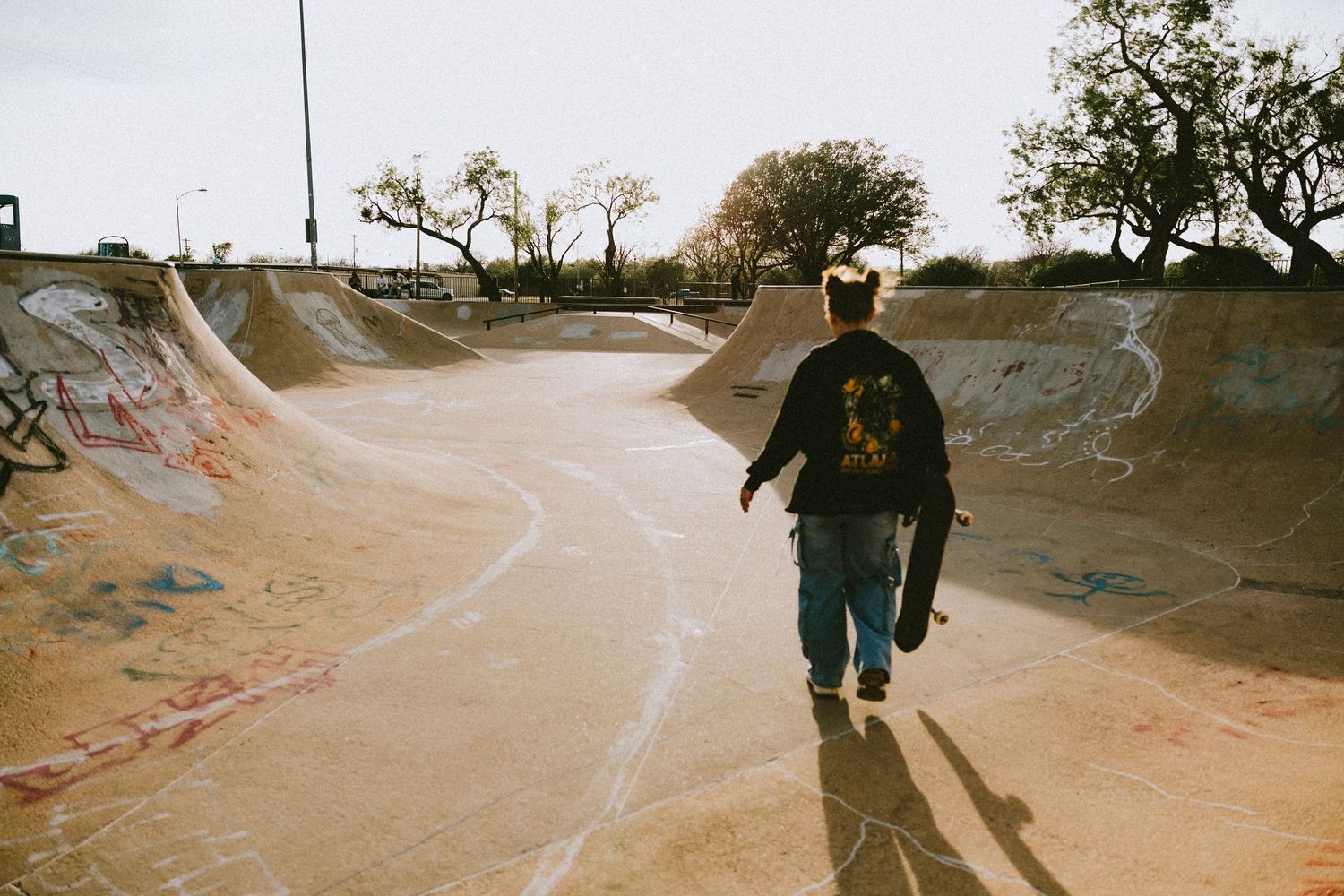 Creative branding photography session at a skatepark for a small business owner in Abilene, TX.