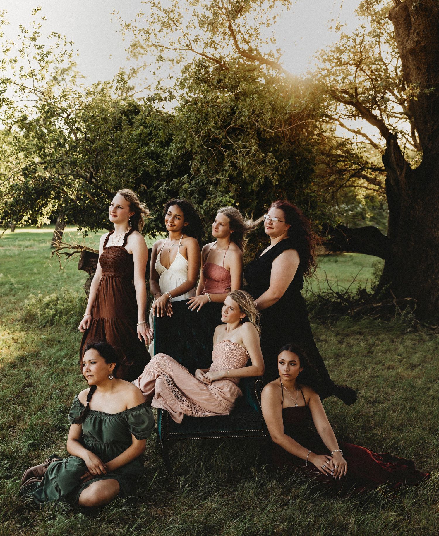 Class of 2027 Senior Rep Team posing together during an outdoor senior photography session in Abilene, Texas.