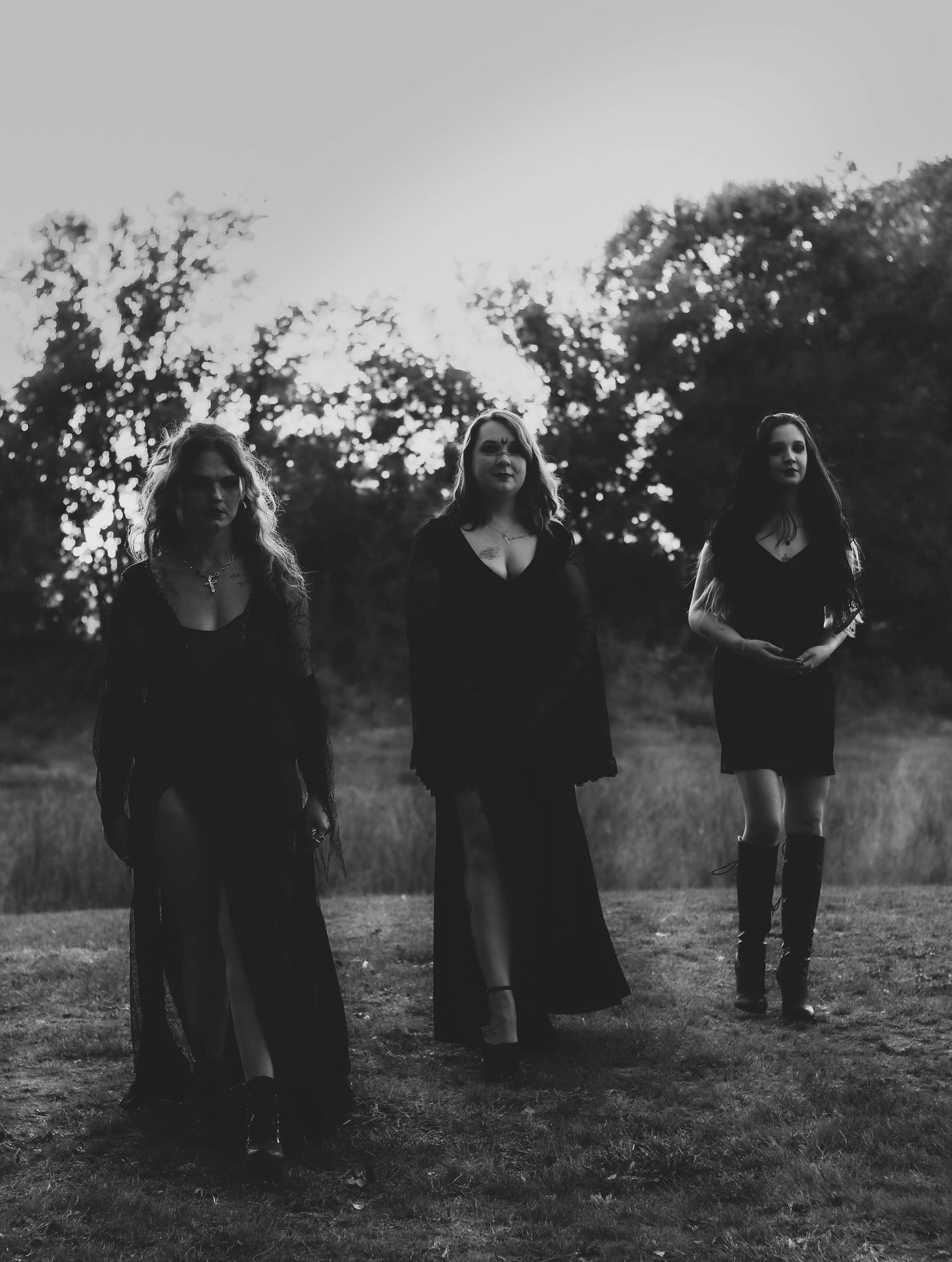 Creative witchy portrait session in Abilene TX with moody black and white storytelling