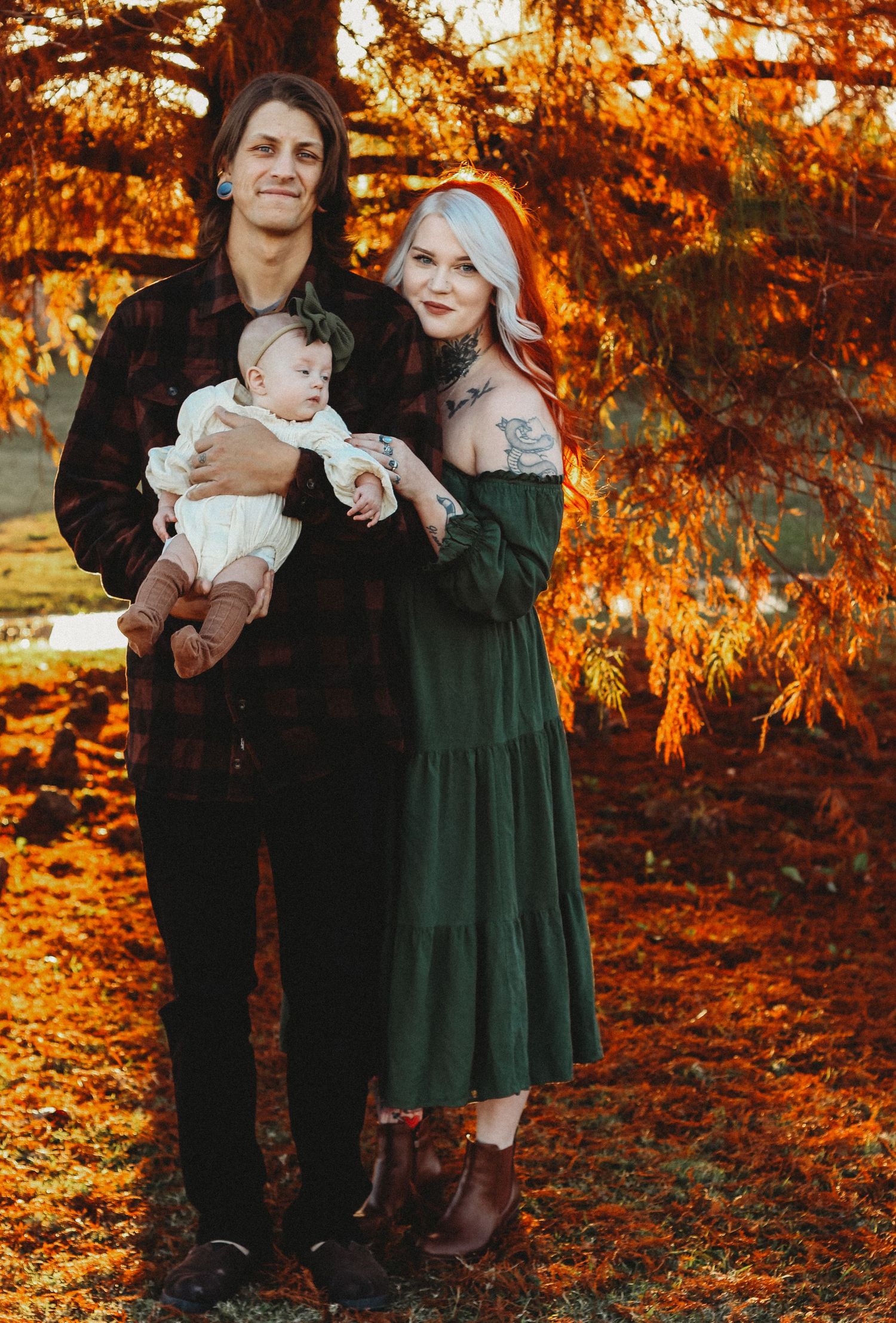 Alternative family fall session at golden hour in Abilene, TX