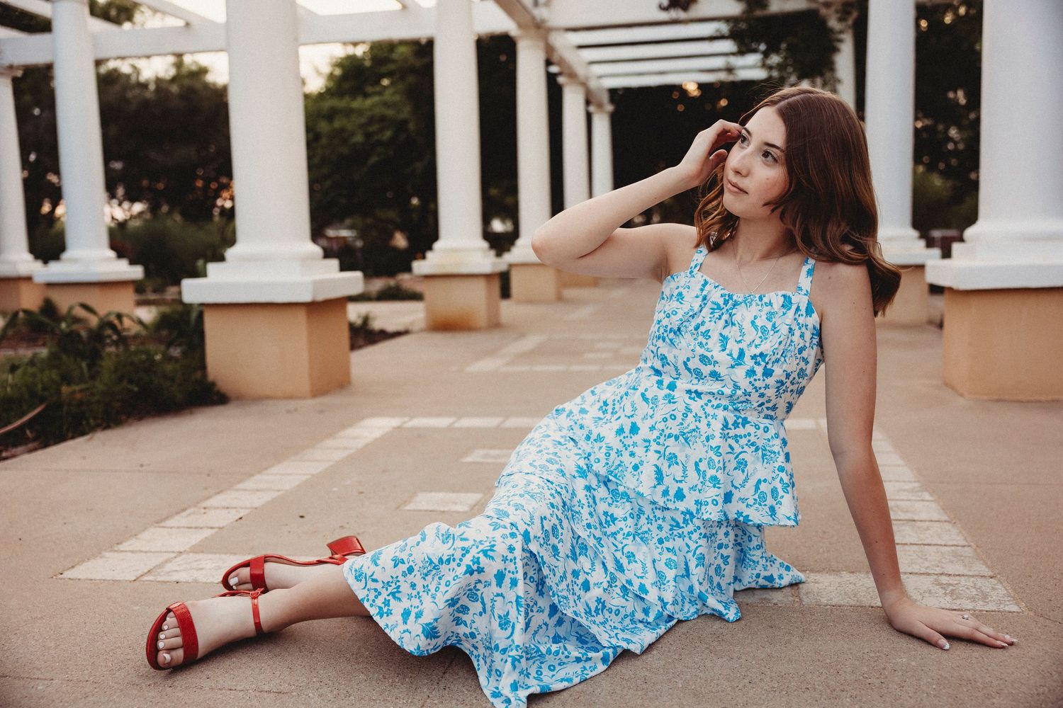 Senior photos in Abilene, TX featuring a stylish outdoor portrait session.