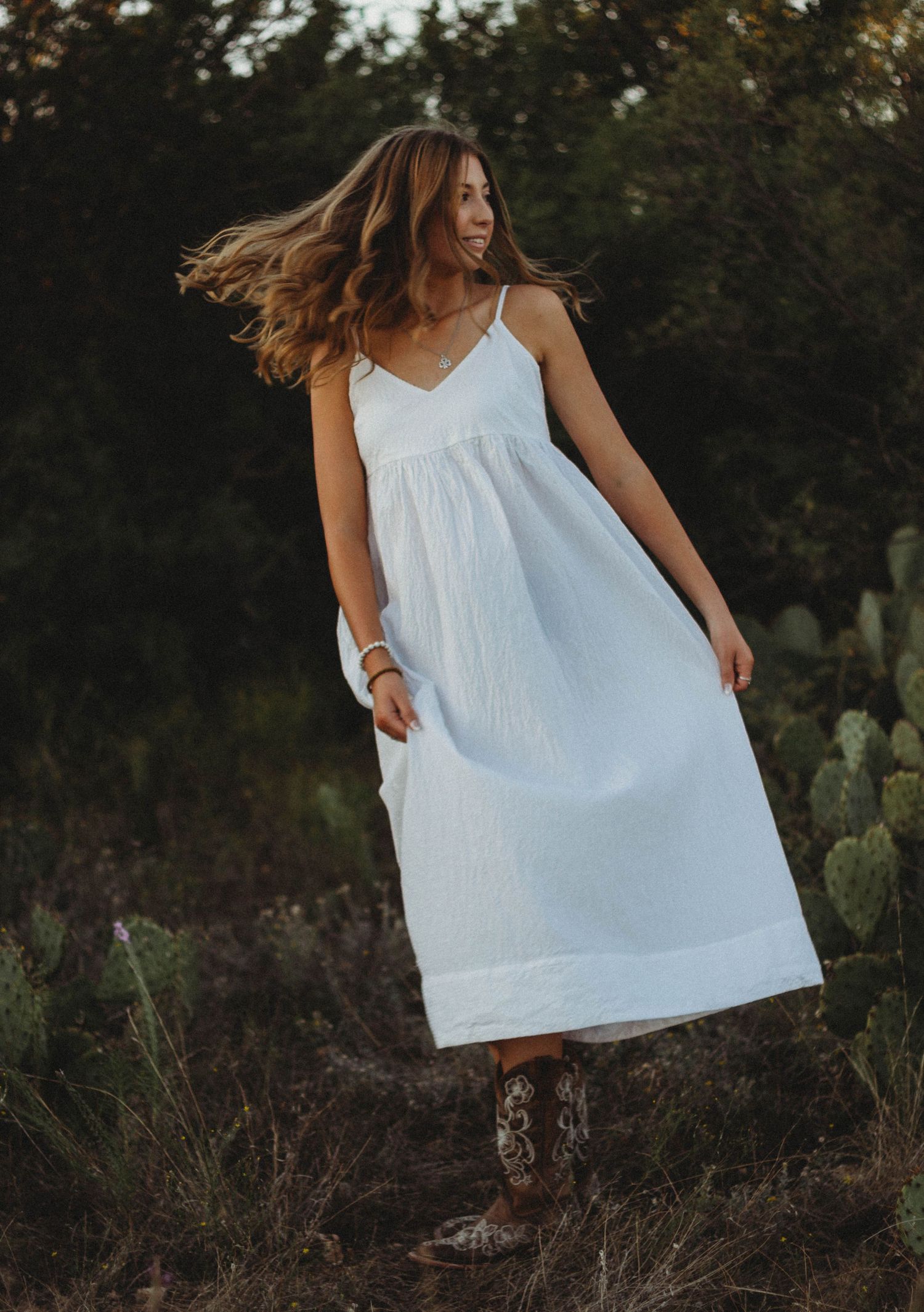 Senior photoshoot at golden hour in Abilene TX