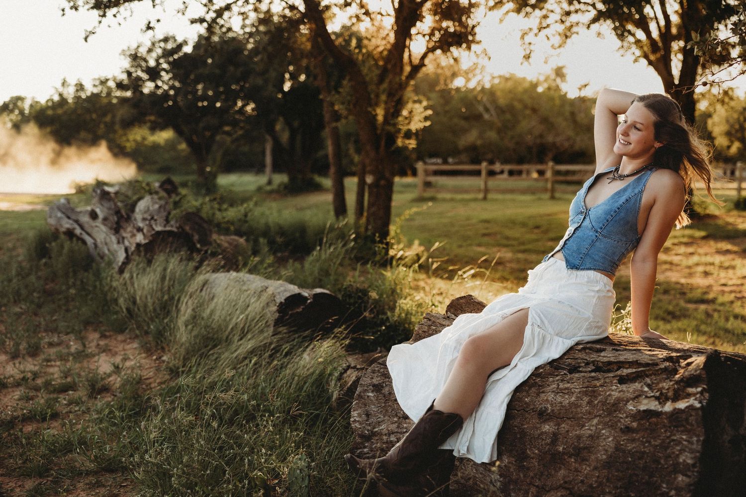 Outdoor senior photography in Buffalo Gap, Texas with a western-inspired Class of 2027 senior portrait.