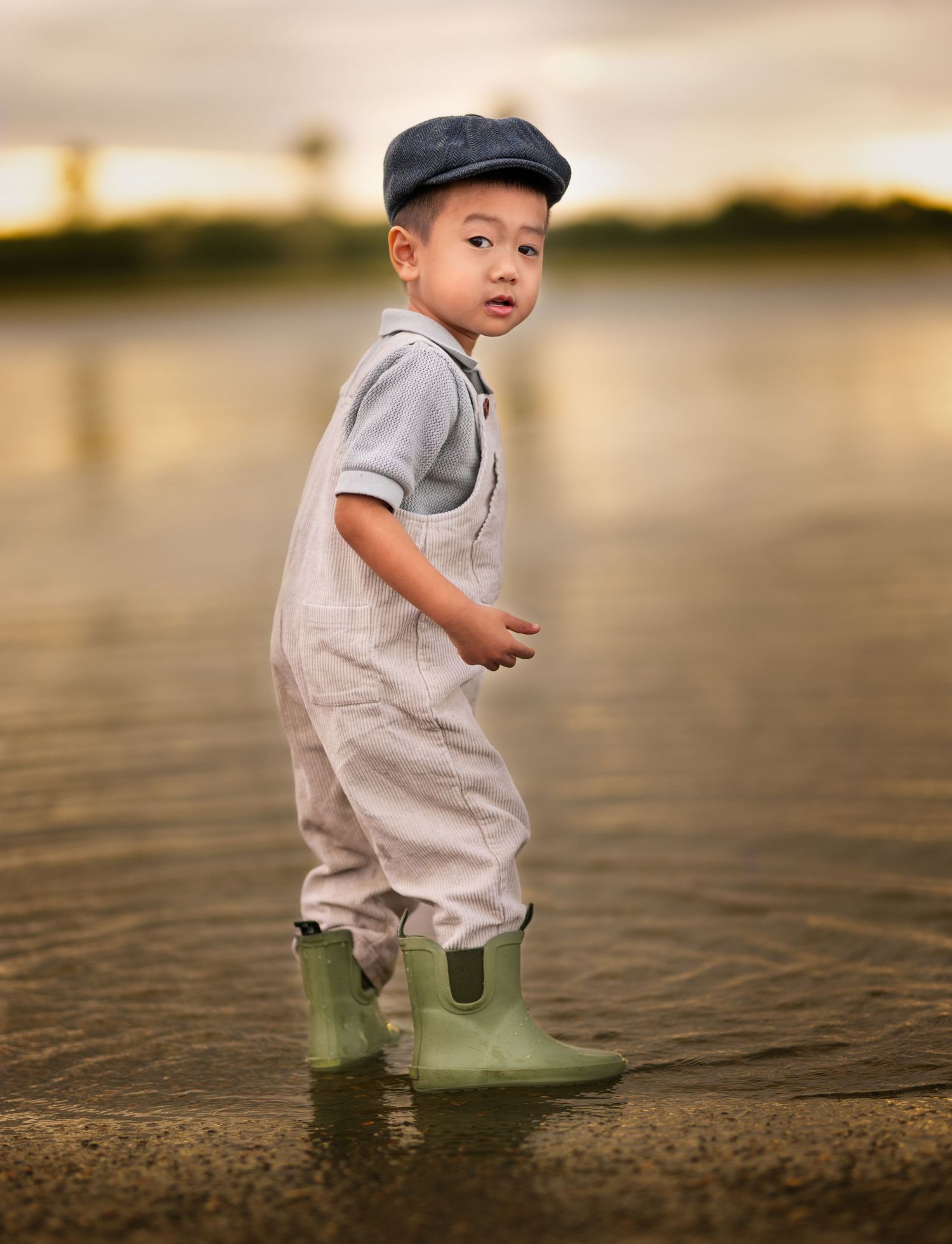 Vintage style child portrait by the water - Fine art photography Brisbane