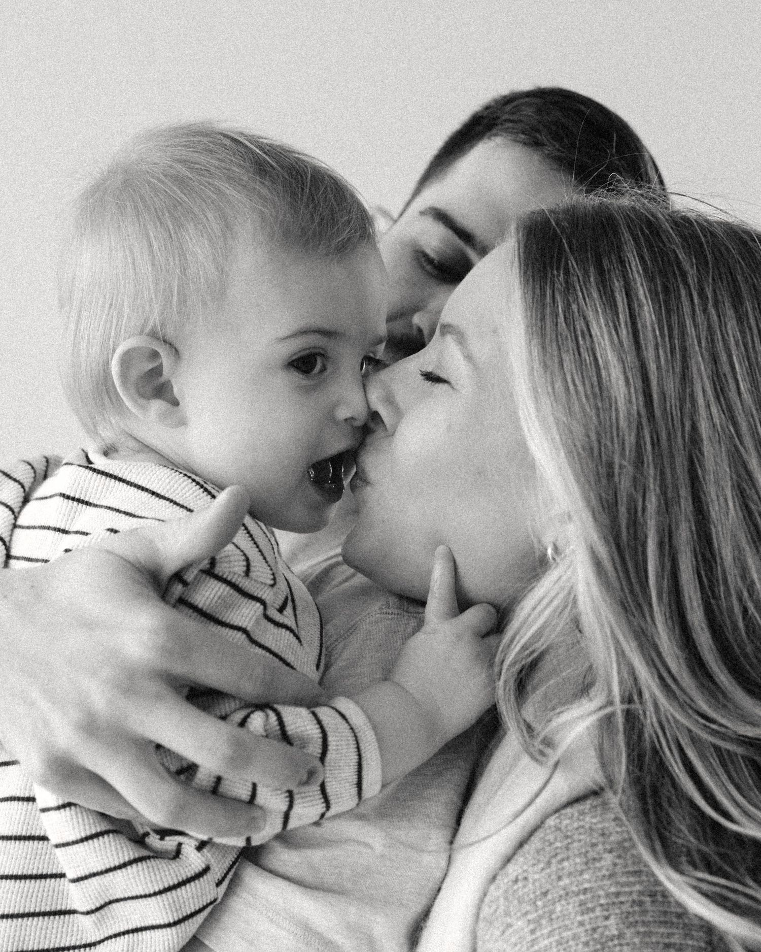 One year old family milestone photoshoot in natural light studio in St. Louis Missouri