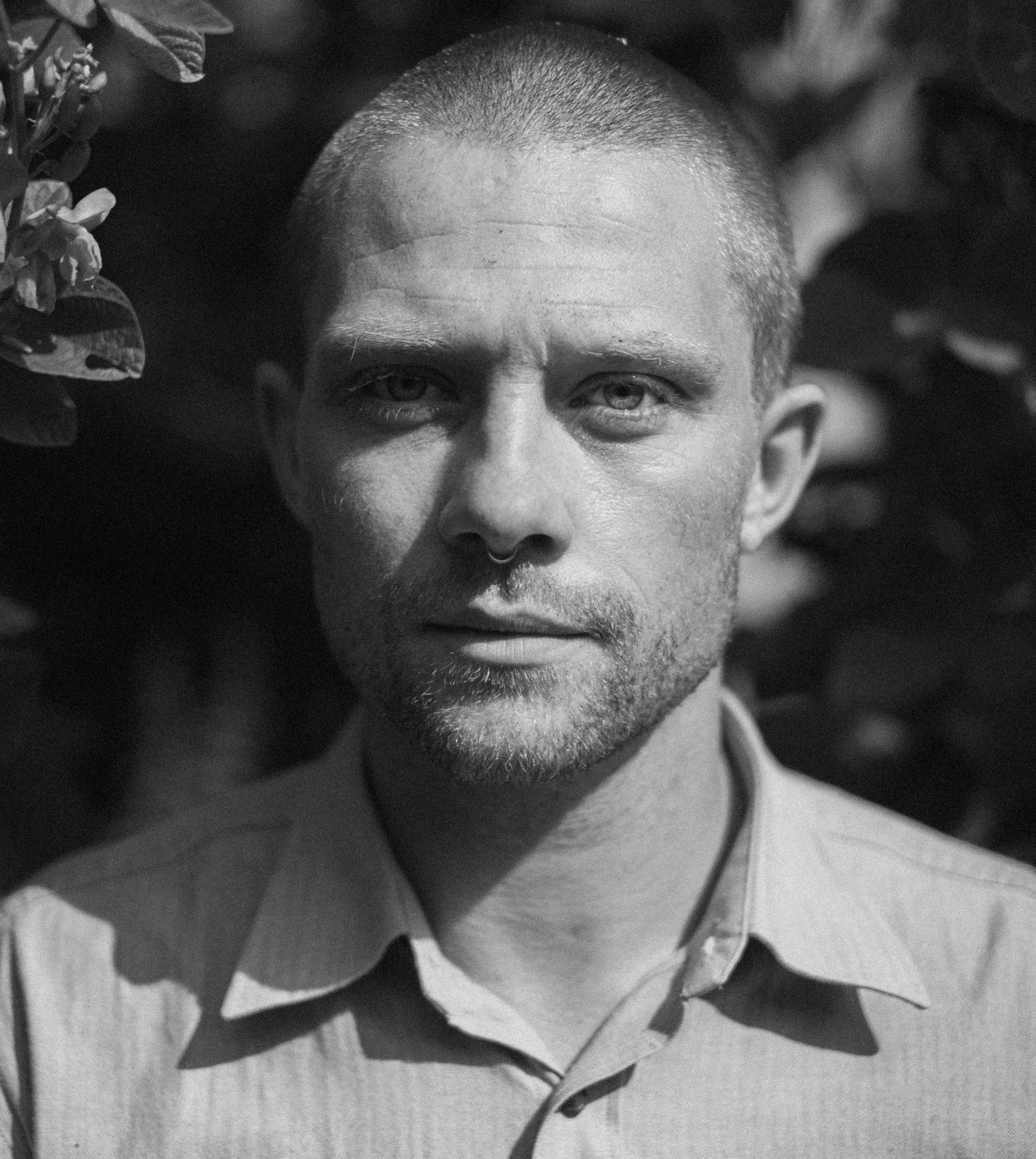 Black and white portrait series in vintage attire.