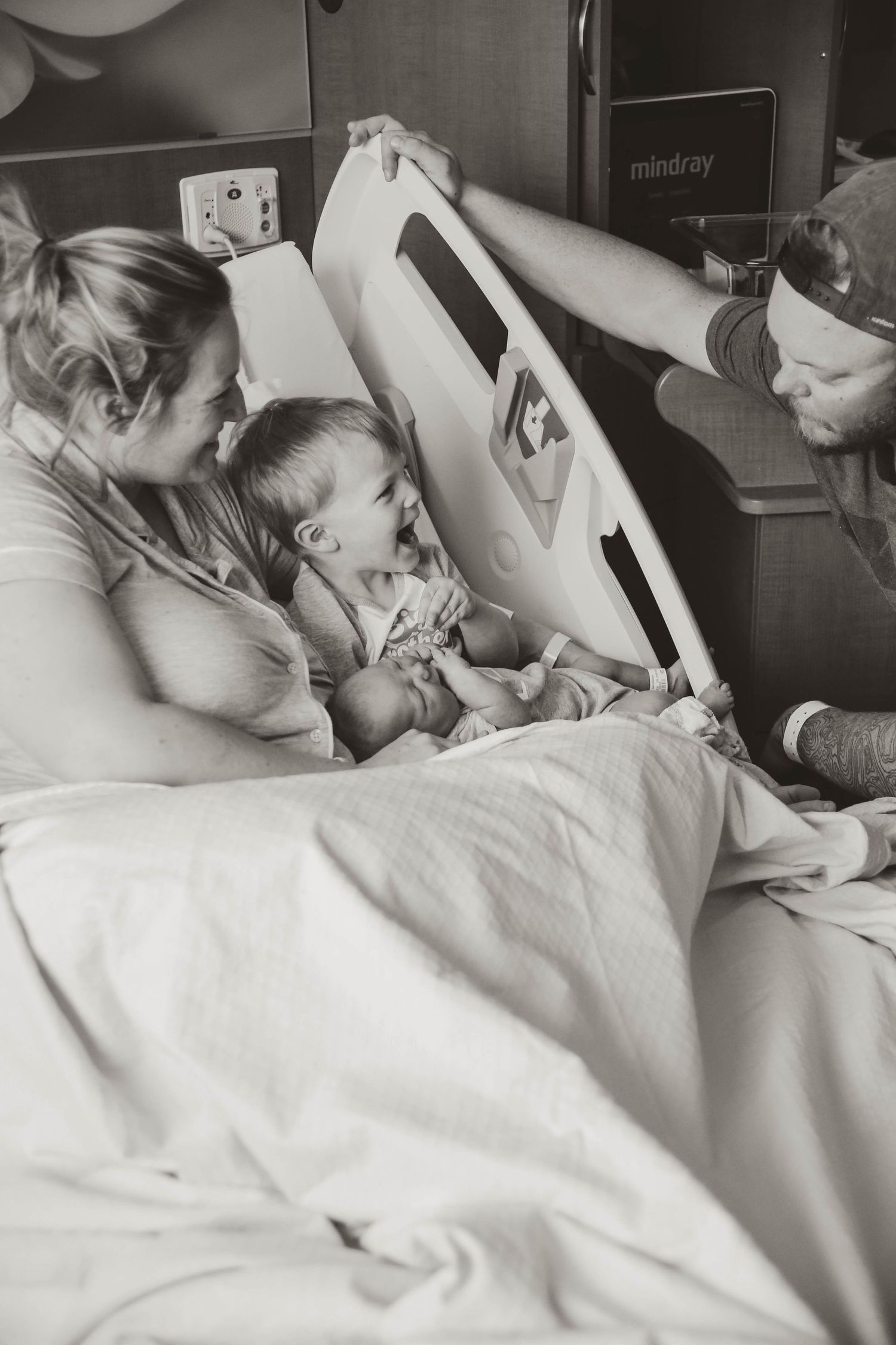 New family of four at hospital after birth Southeast Minnesota