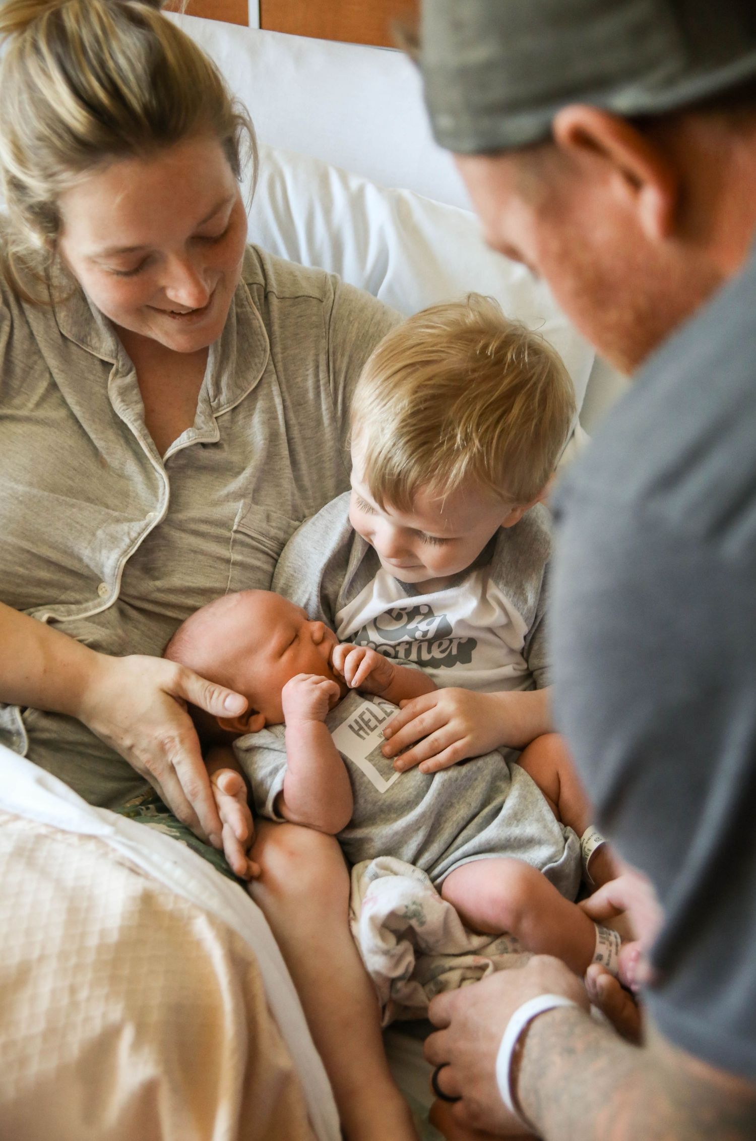 New family with newborn baby in hospital in Southeast Minnesota