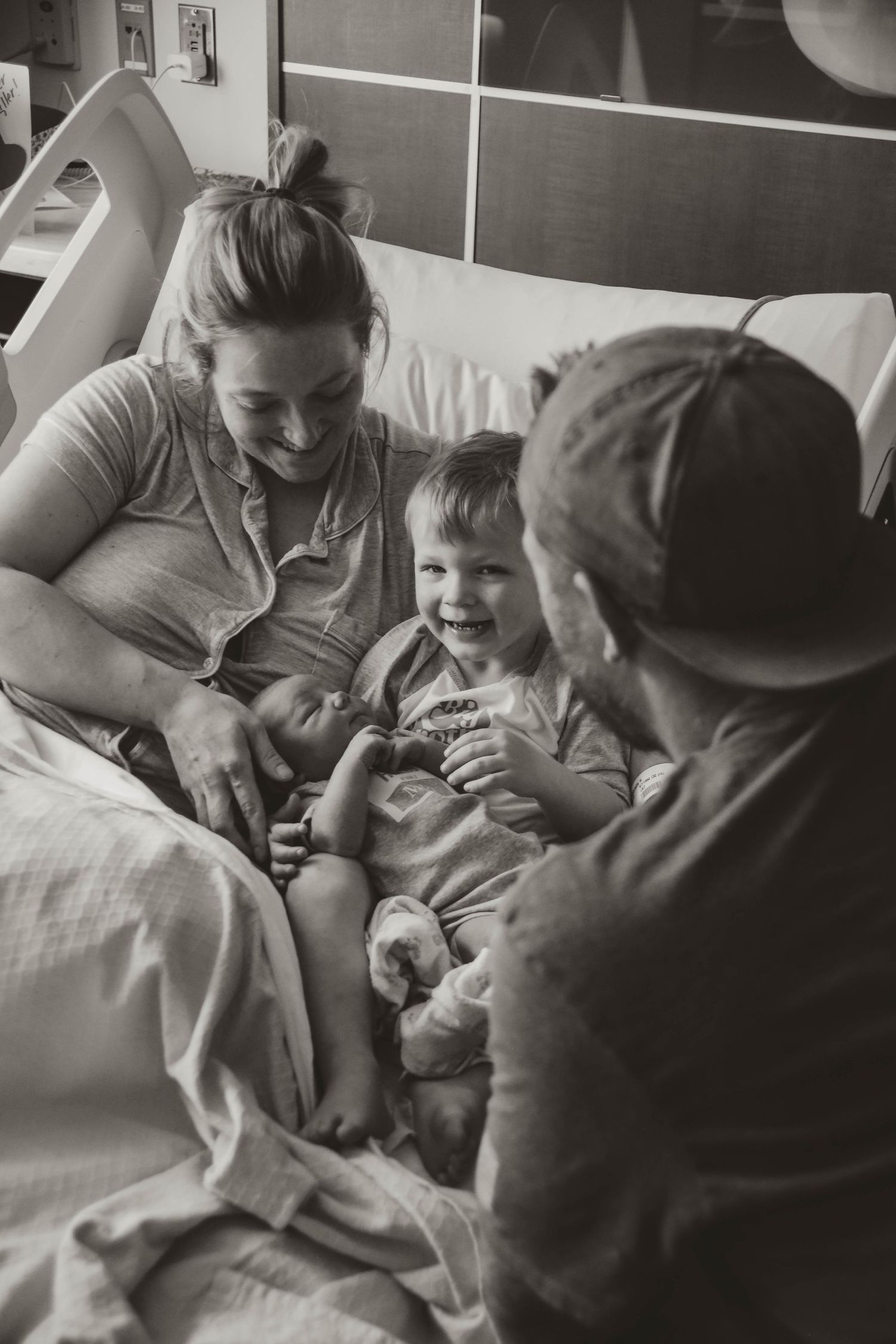 New family of four at hospital after birth Southeast Minnesota