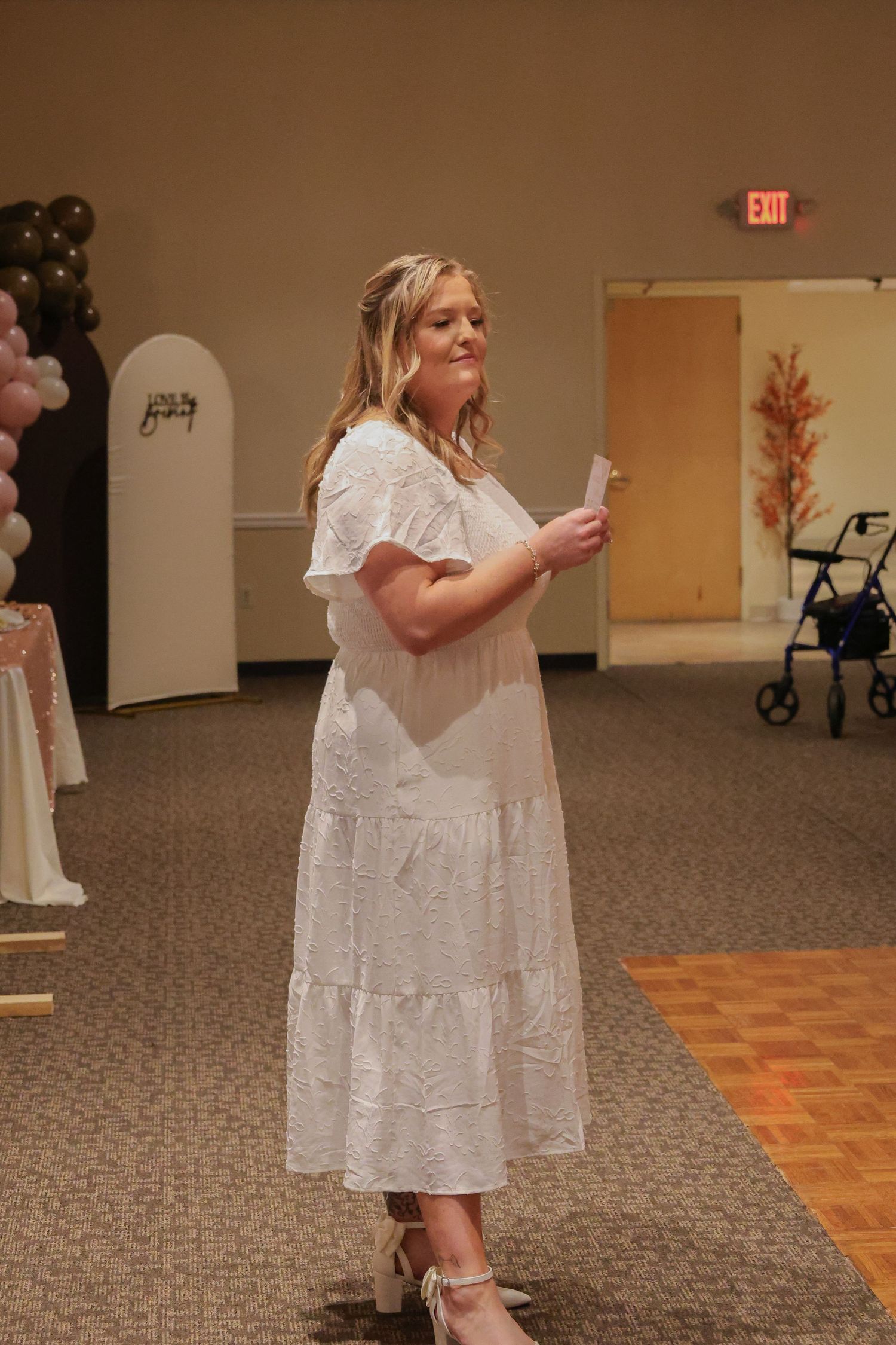 Bride celebrating at bridal shower
