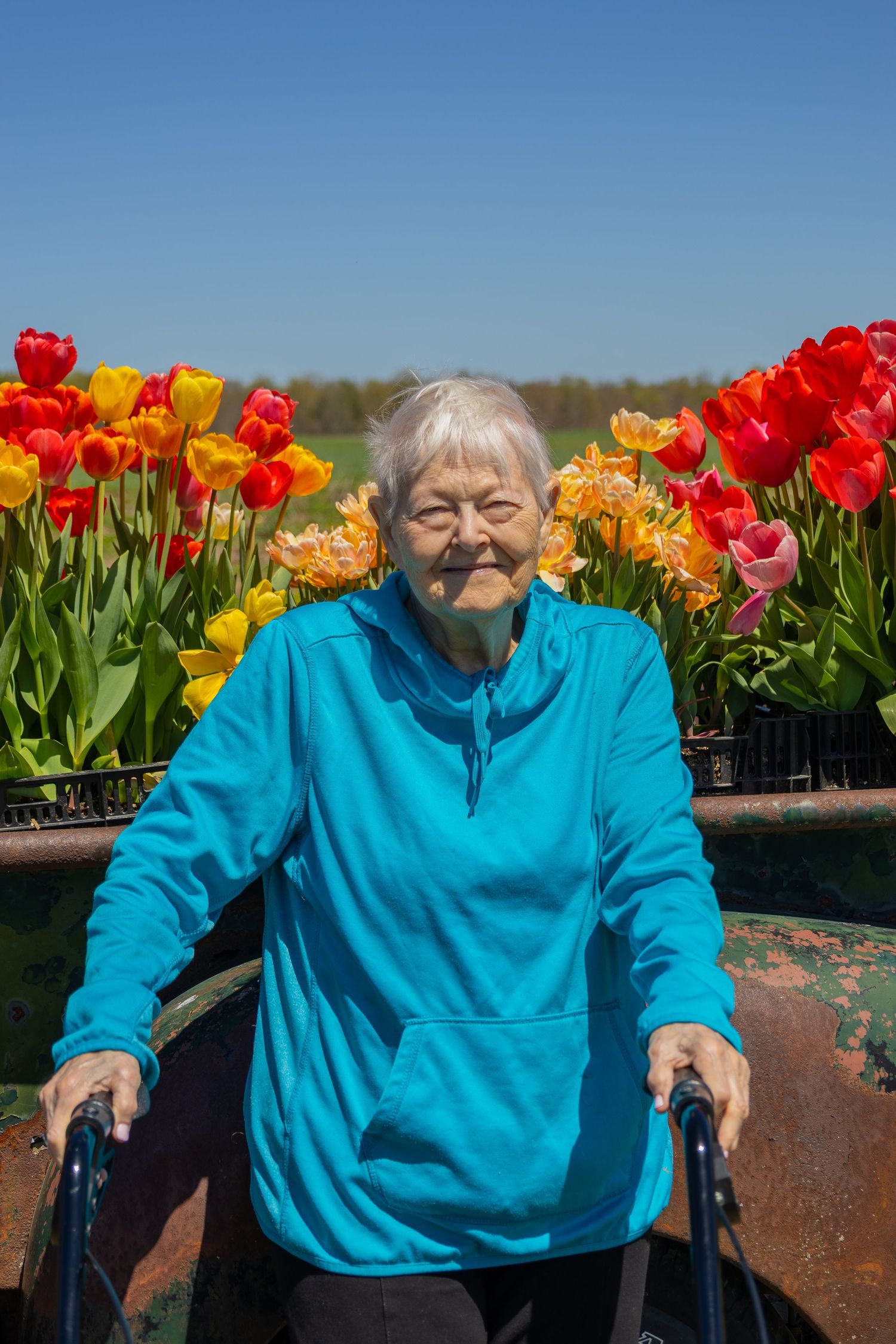 Grandma smiling at Brown Hill Farms