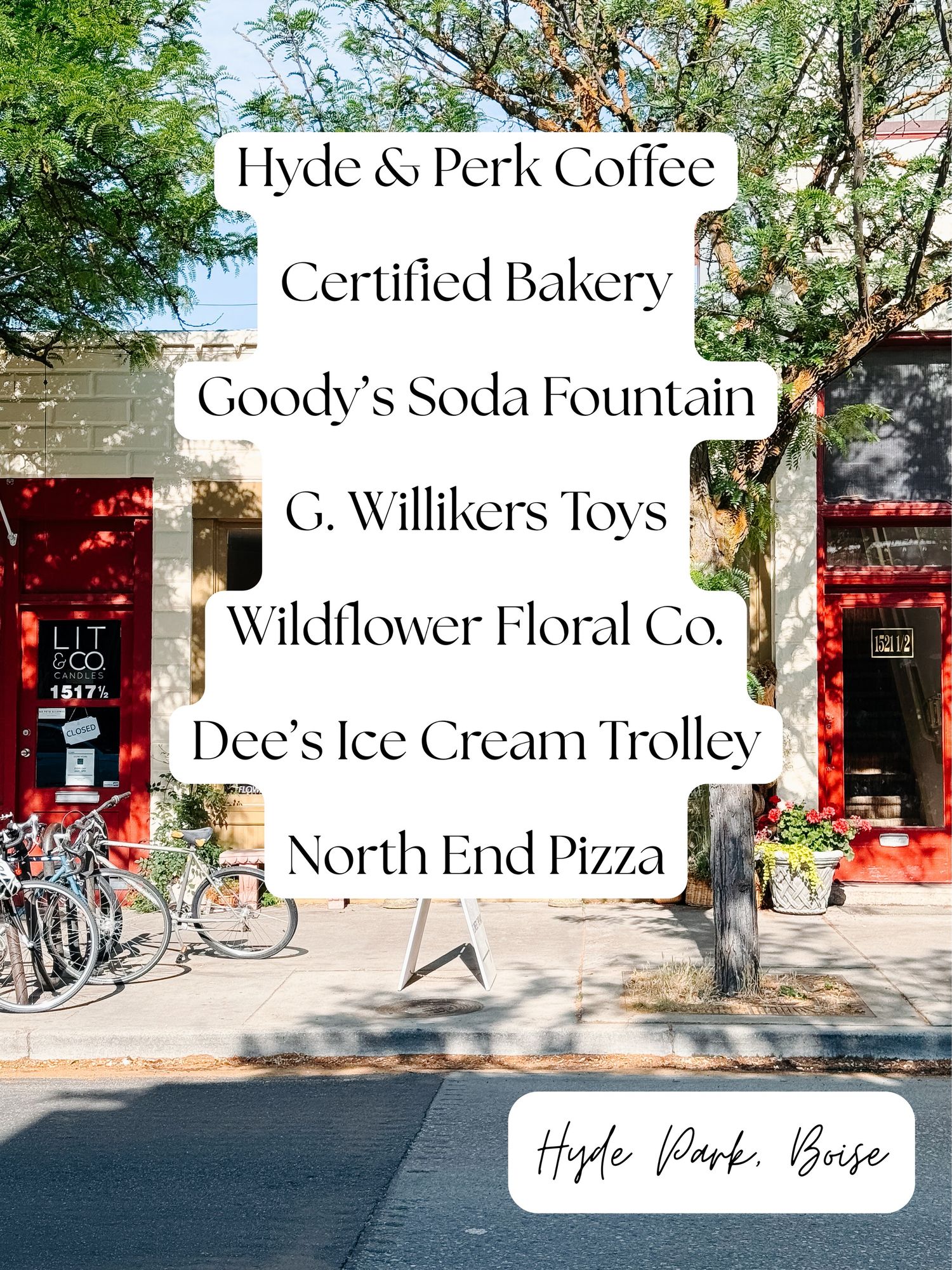 list of the best places in Hyde park boise