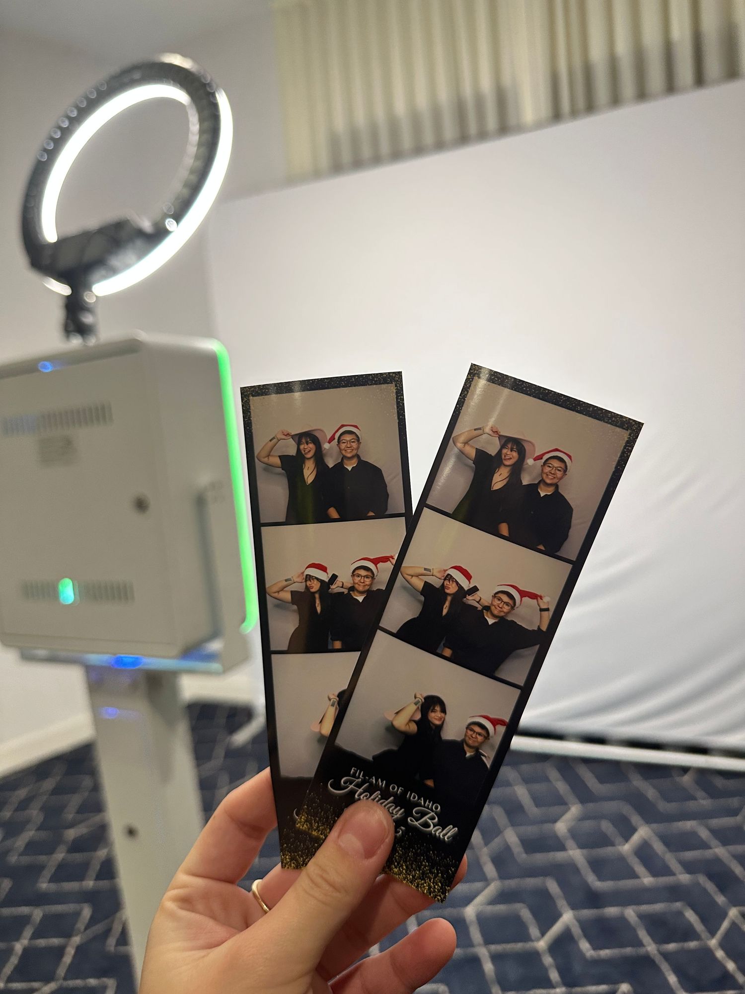 Printed photo booth keepsake with personalized details